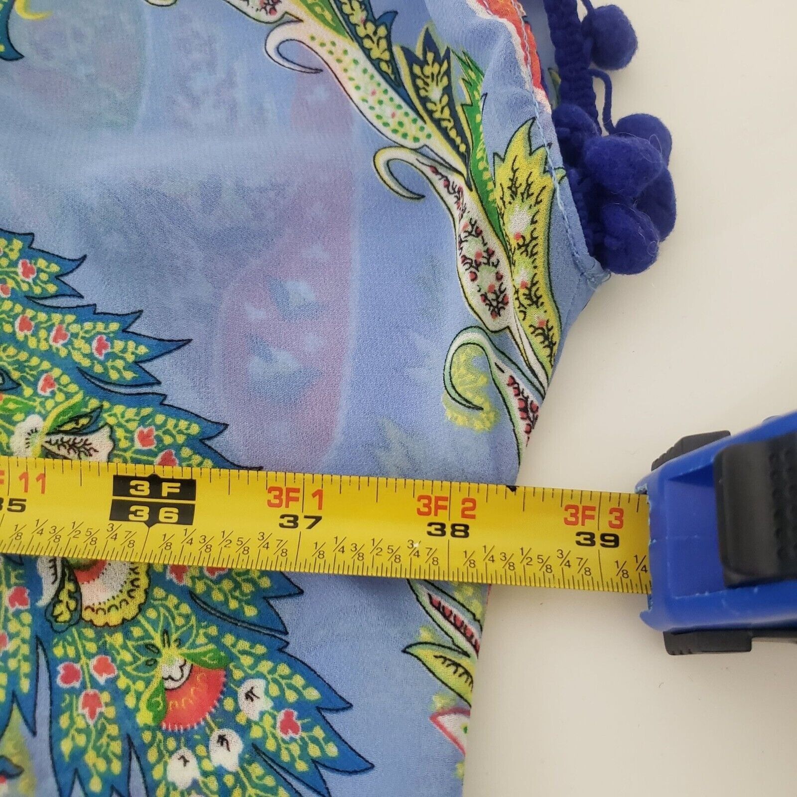 Designer Umgee Floral Kimono Womens Size M/Large Blue Paisley Boho Size L / US 10 / IT 46 - 10 Thumbnail