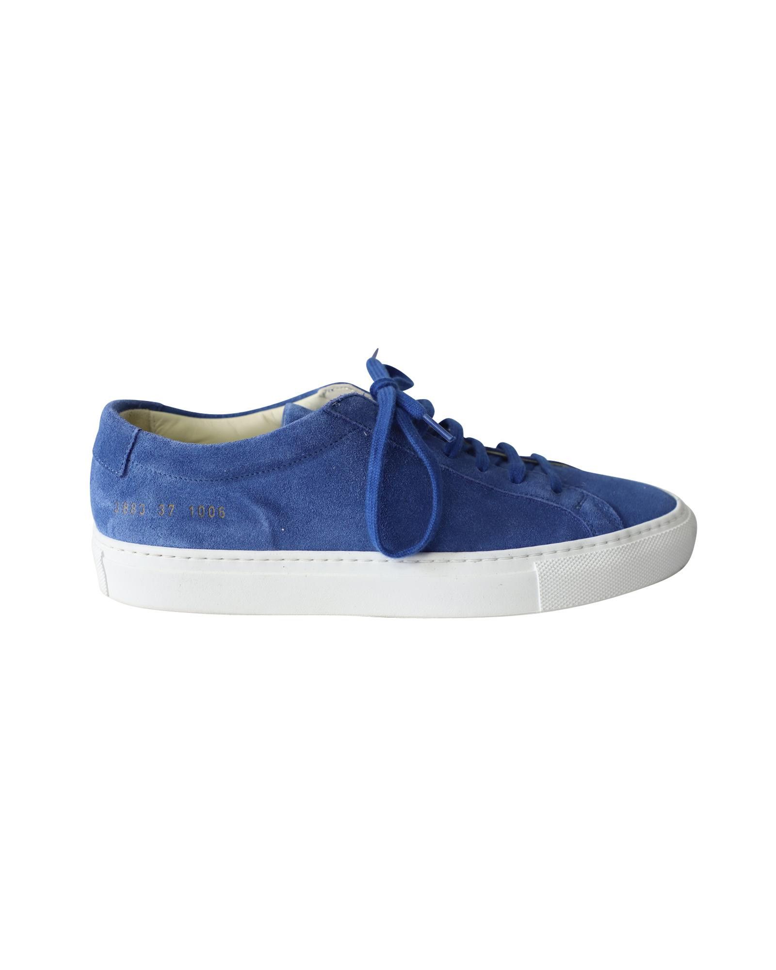 image of Common Projects Blue Suede Low Top Sneakers, Women's (Size 7)