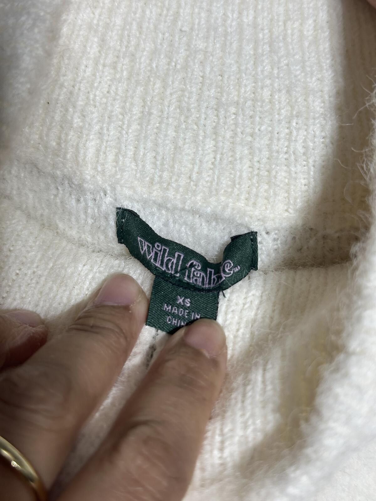 Other White Fuzzy Zip-Up Cropped Jacket Size XS / US 0-2 / IT 36-38 - 4 Thumbnail