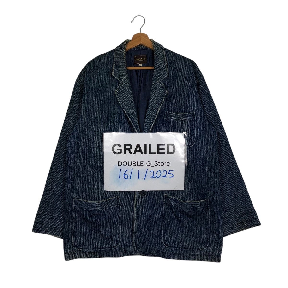 Indigo 📌Vintage Denim Indigo Chore Jacket Vivreclub Issey Miyake Size US L / EU 52-54 / 3 - 1 Thumbnail