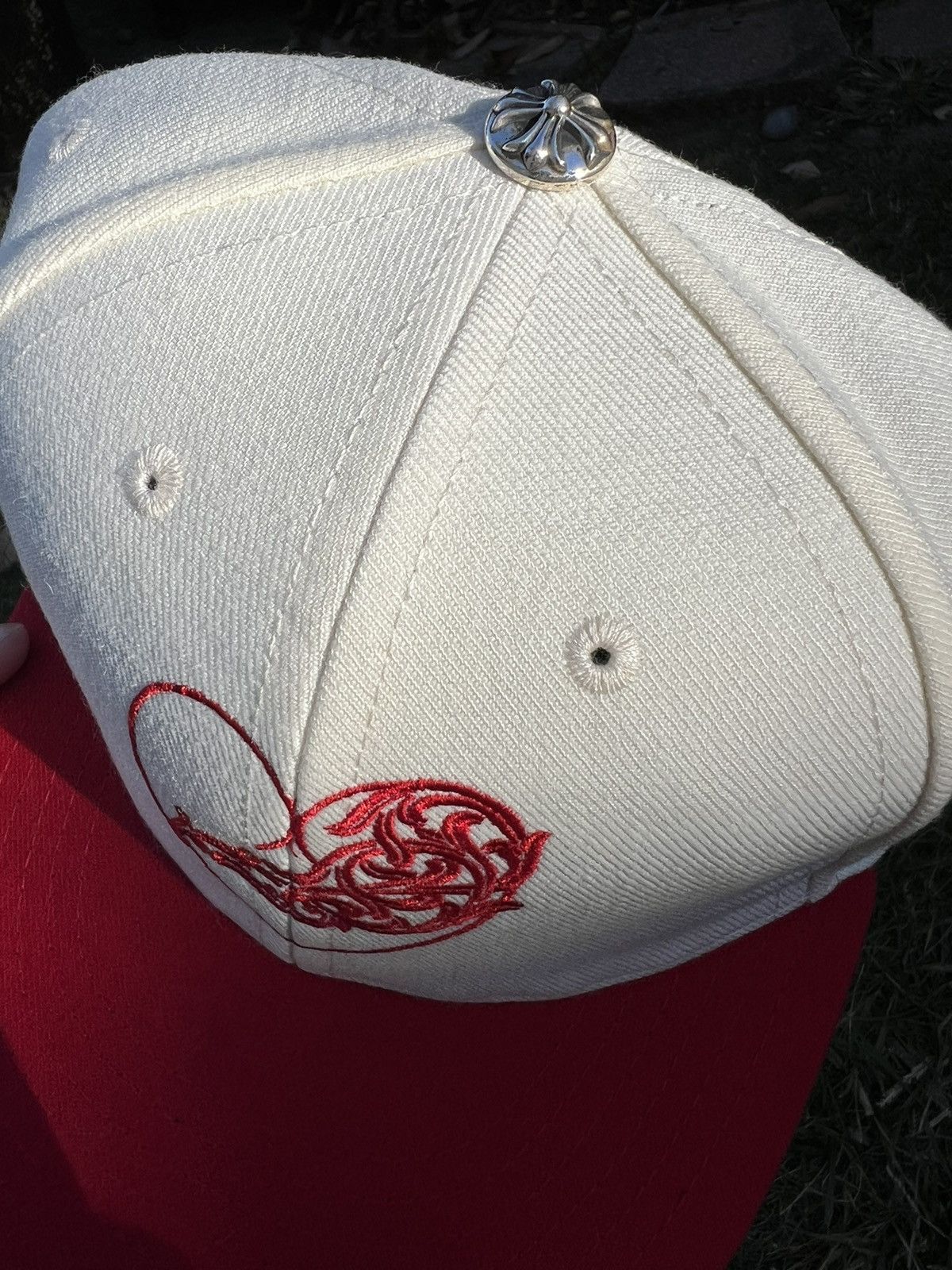 Chrome Hearts Chrome Hearts Red Vine Heart Fitted Hat Size ONE SIZE - 4 Thumbnail
