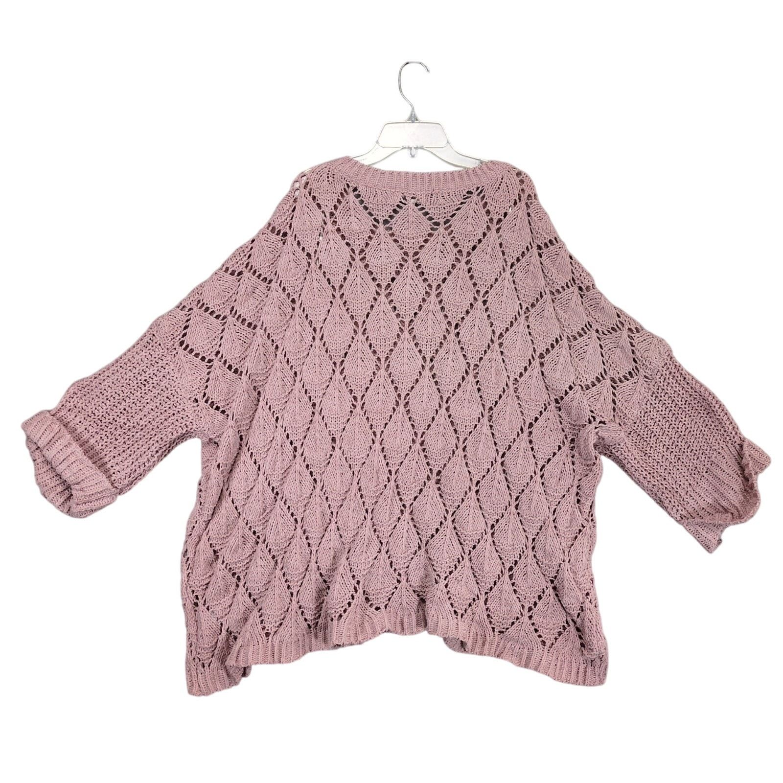 Other Umgee Women's XL Oversized Open Diamond Knit Long Sweater Size XL / US 12-14 / IT 48-50 - 3 Thumbnail