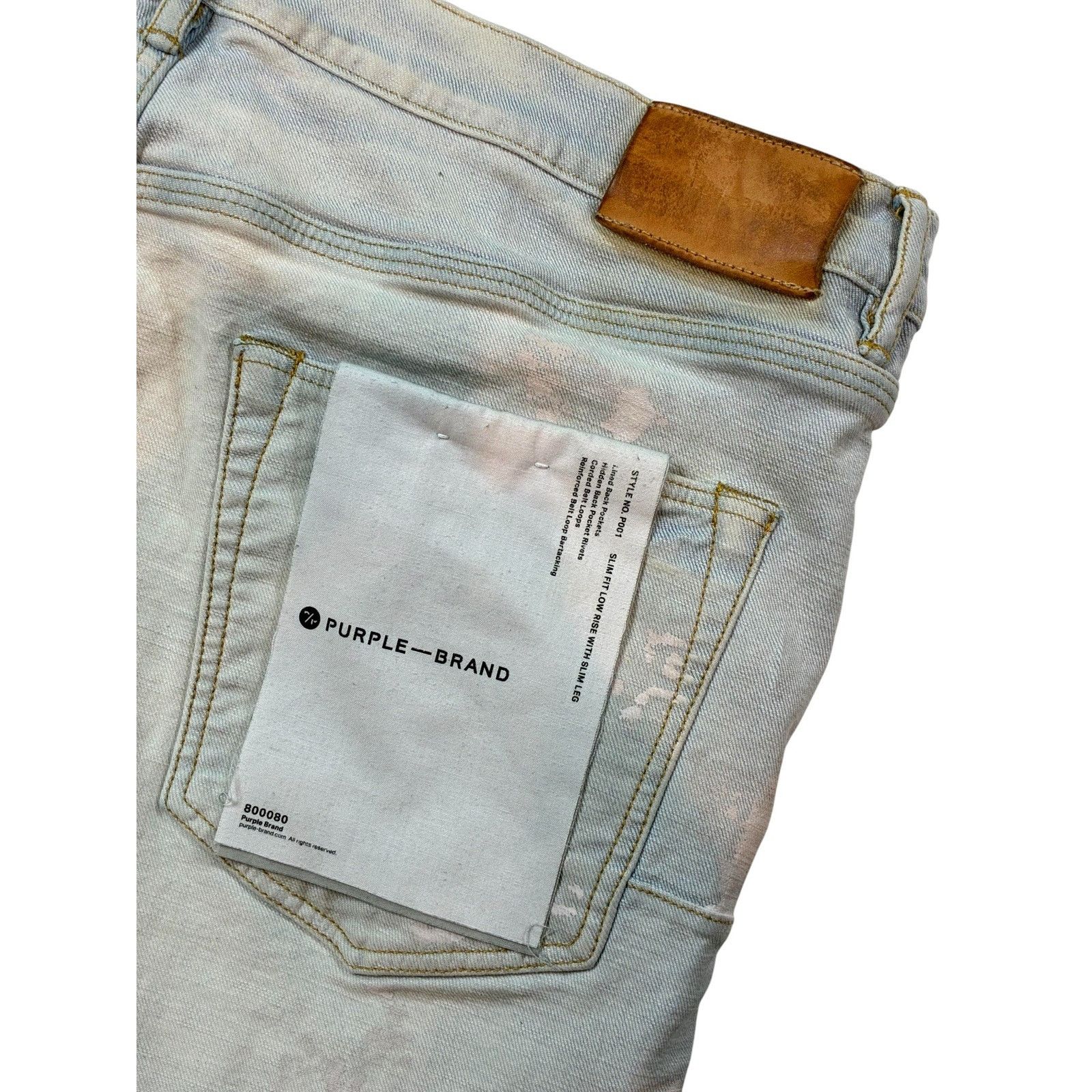Purple Brand Purple Brand 'Paint Drip' Light Wash Jeans Size US 36 / EU 52 - 4 Thumbnail
