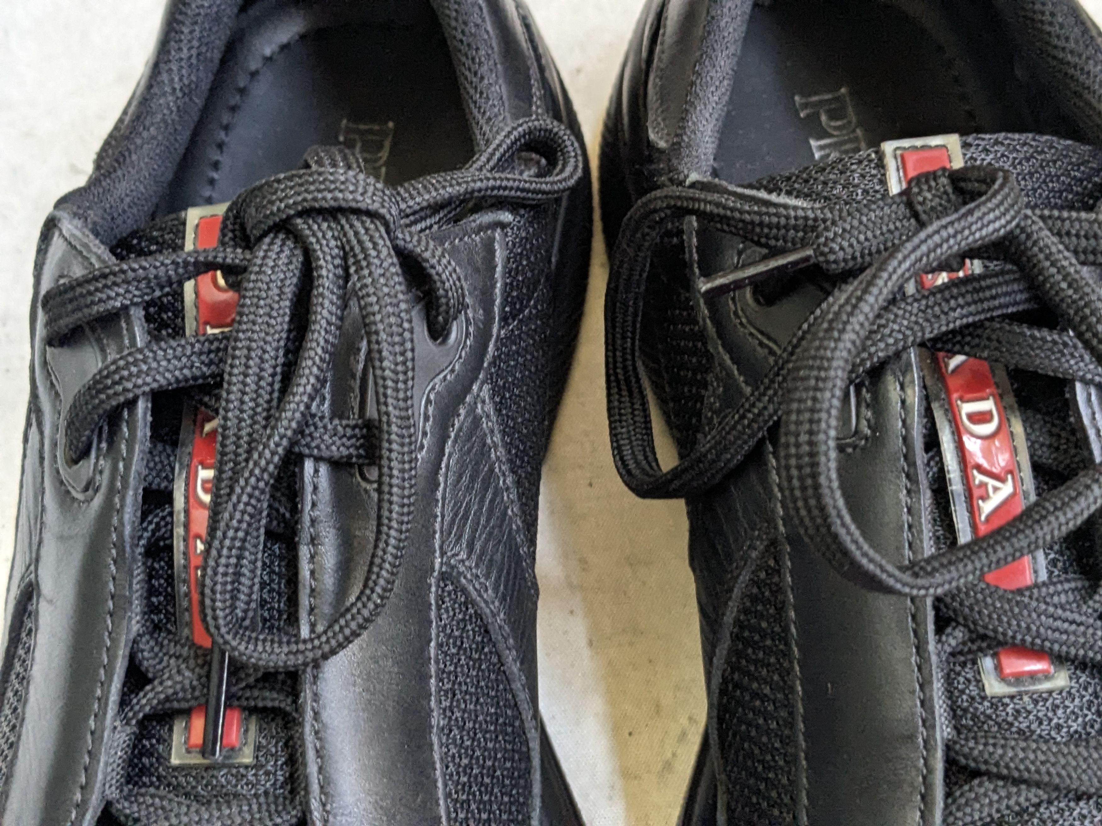 Prada Prada America's Cup Sneakers Black 9 Low Tops Leather Red Size US 9 / EU 42 - 5 Thumbnail