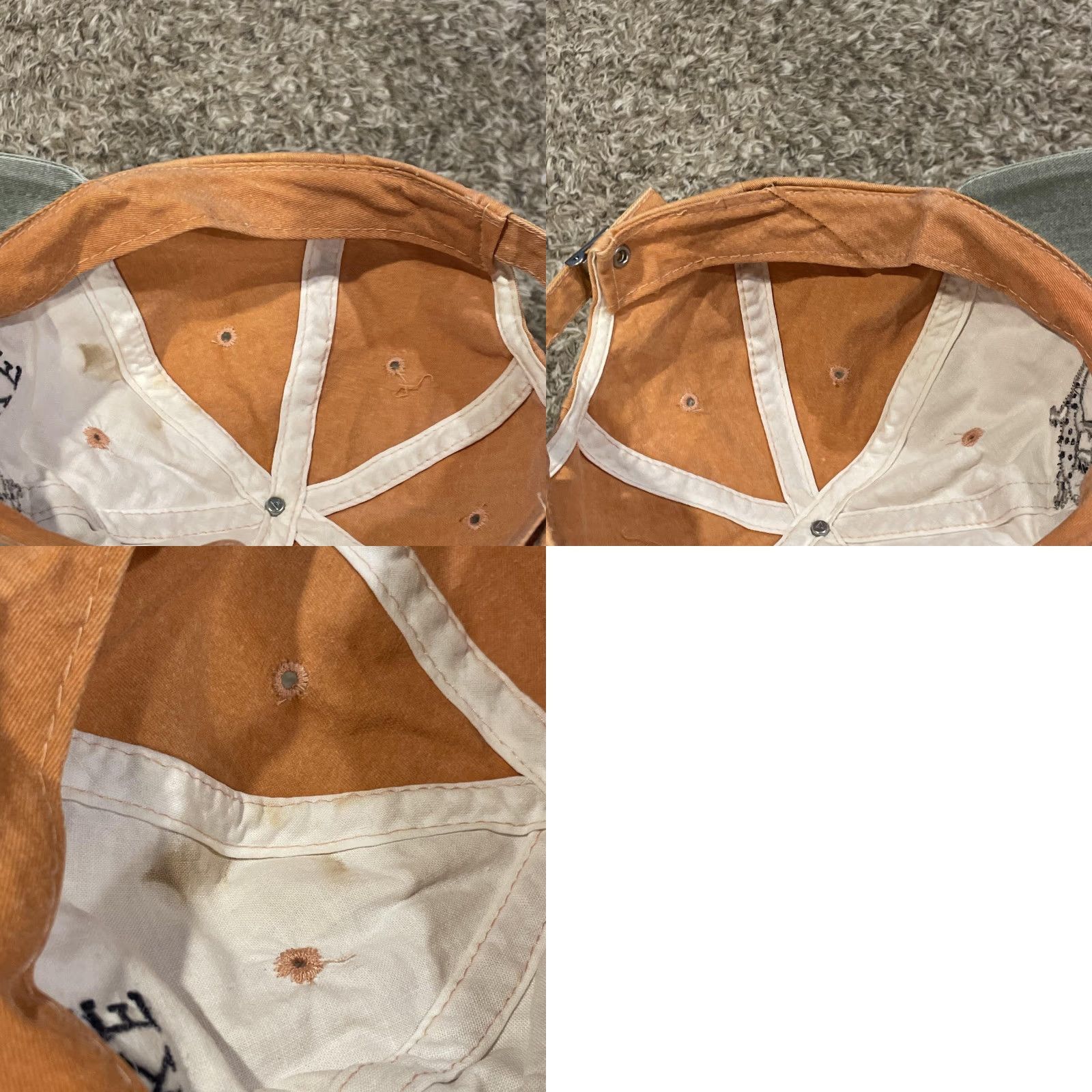 Vintage VINTAGE Lake Powell Hat Strap Back Orange Tan Embroidered Lizard Outdoors Mens Cap OSFM Adjustable Cotton Canvas Size ONE SIZE - 9 Thumbnail
