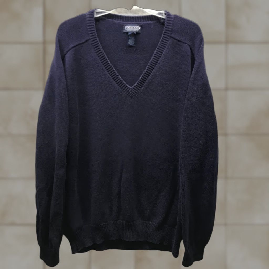 Lands' End VINTAGE Lands End Sweater Mens XL Blue Fisherman Knit Crew Neck Button 80s 90s USA Mens XL Blue Lands' End Sweater Size US XL / EU 56 / 4 - 1 Thumbnail
