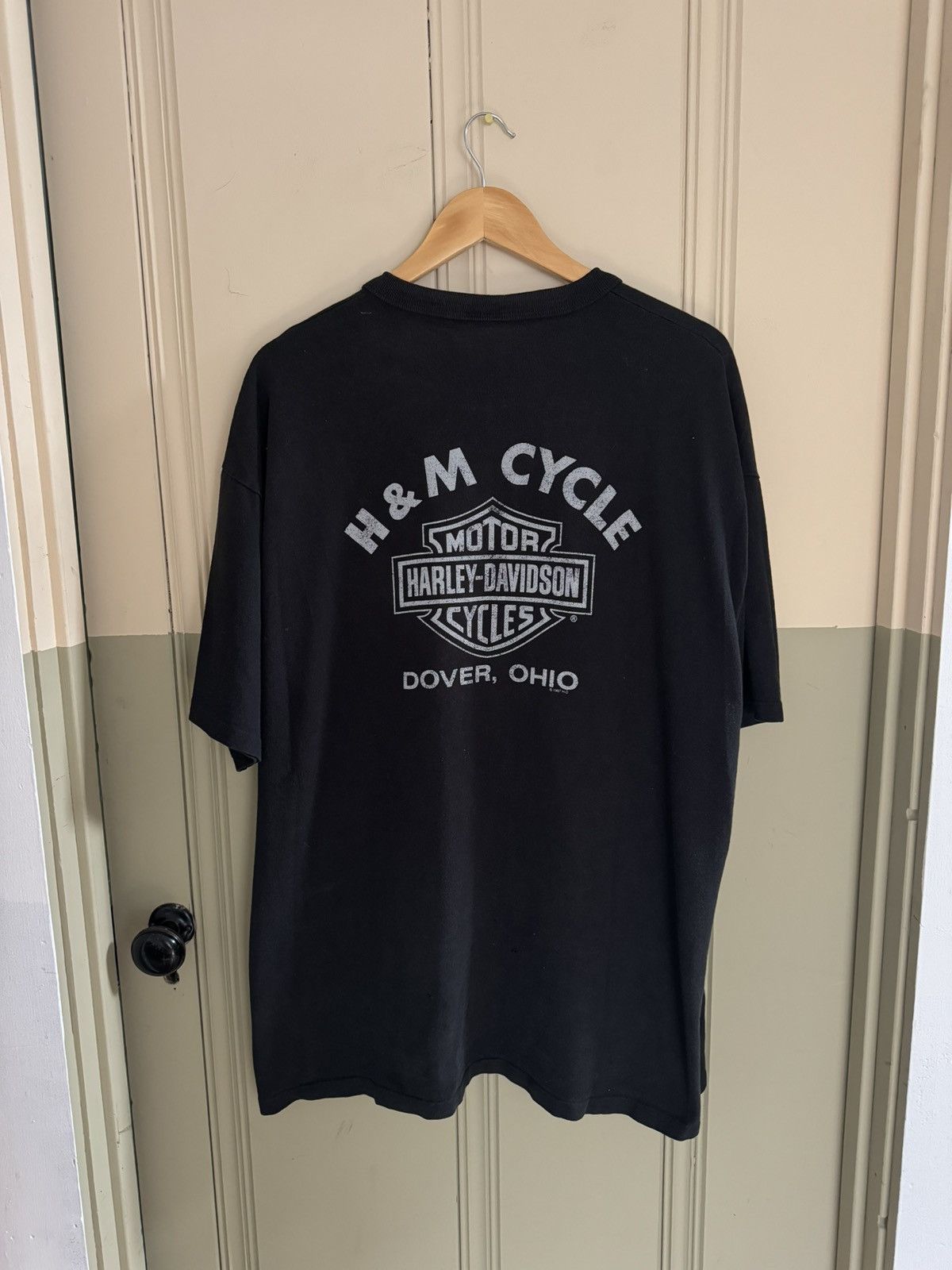 Harley Davidson × Vintage VINTAGE HARLEY DAVIDSON H&M CYCLE DOVER OHIO TEE Size US XXL / EU 58 / 5 - 2 Thumbnail