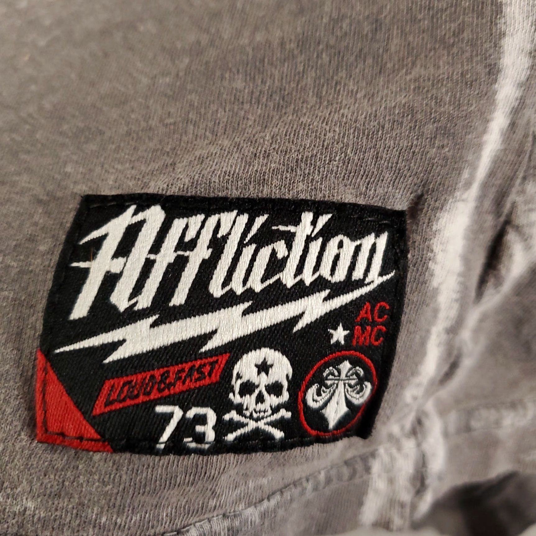 Affliction VINTAGE Affliction Logo Graphic T-Shirt Men's XL Gray Burnout Snake Cobra Distressed Crew Neck Short Sleeveâ¯ Size US XL / EU 56 / 4 - 7 Thumbnail