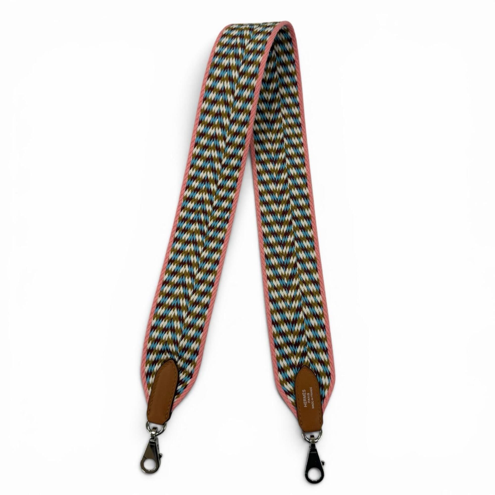 Hermes HERMES Bandoulière Sangle, silver hardware, shoulder strap, multicolor, Y stamp, made in France, women's. Size ONE SIZE - 1 Thumbnail
