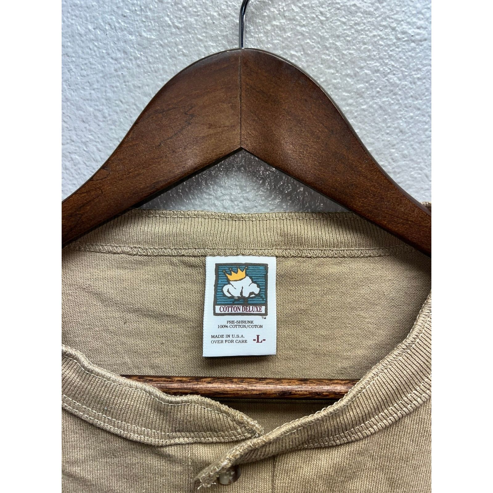 Anvil Vintage Long Sleeve Brown Shirt 1/4 Button Up Tee Large 90s Size US L / EU 52-54 / 3 - 5 Thumbnail
