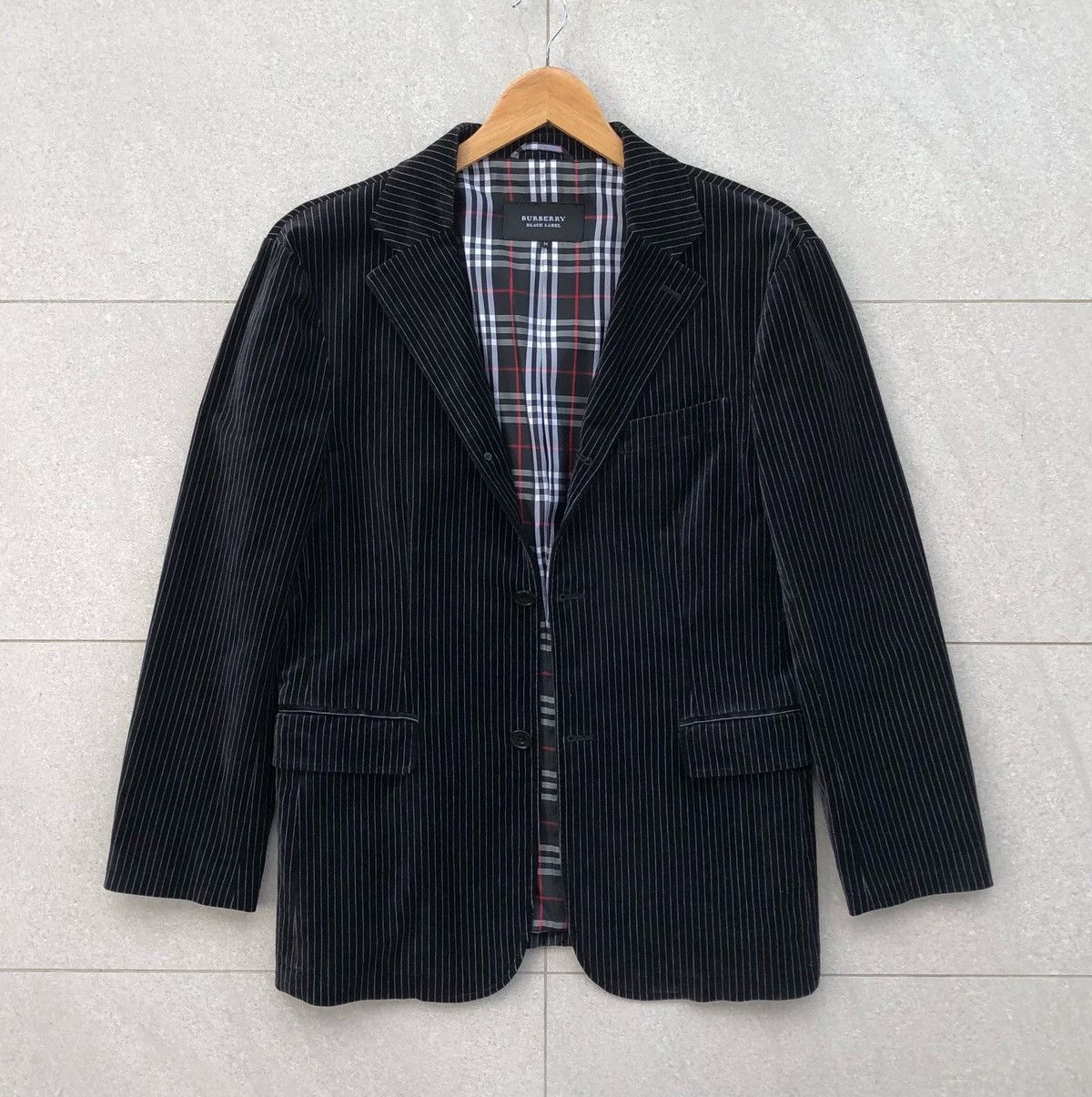 Burberry Burberry Black Label Men’s Velvet Lined Novacheck Blazer Size US M / EU 48-50 / 2 - 1 Thumbnail