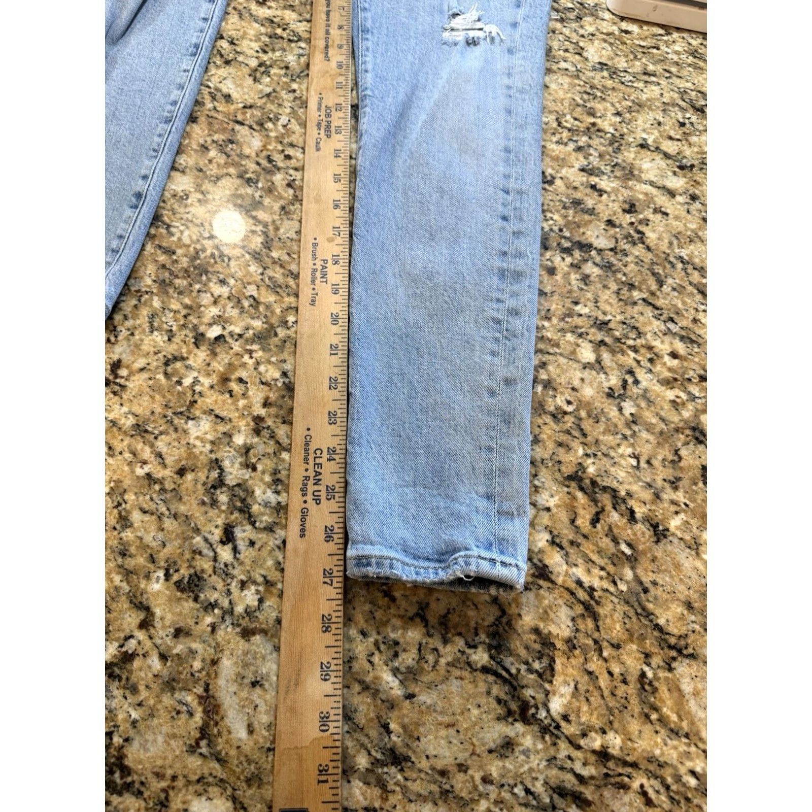 Agolde VINTAGE AGOLDE Sophie classic distressed knee skinny jeans light blue wash sz 27 Womens Jeans 27 blue distressed Size 27" / US 4 / IT 40 - 6 Thumbnail