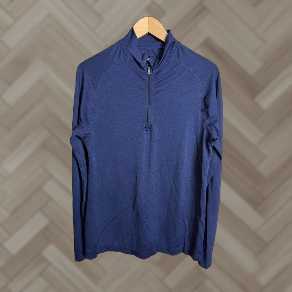 Vintage 01.Algo 1/4 Zip Pullover Jacket Men Medium Blue Activewear Shirt Jackets Size US L / EU 52-54 / 3 - 1 Thumbnail