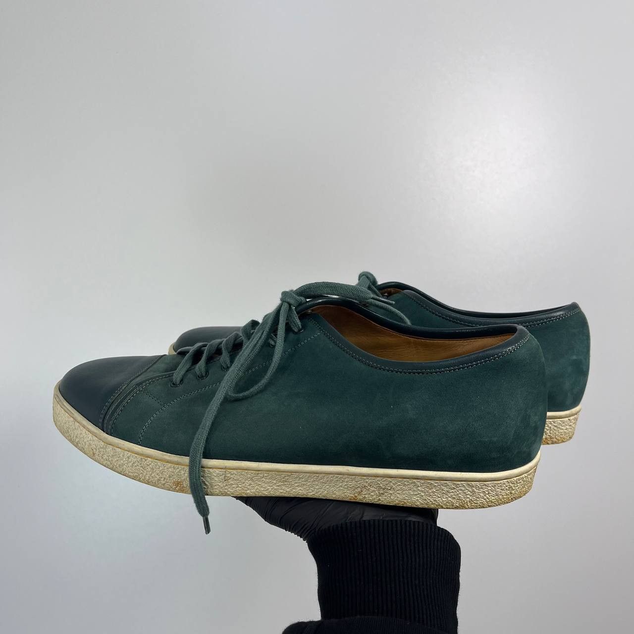 John Lobb John Lobb Green Suede Leather Cap Toe Sneakers Mens Size 9.5 Size US 9.5 / EU 42-43 - 8 Thumbnail