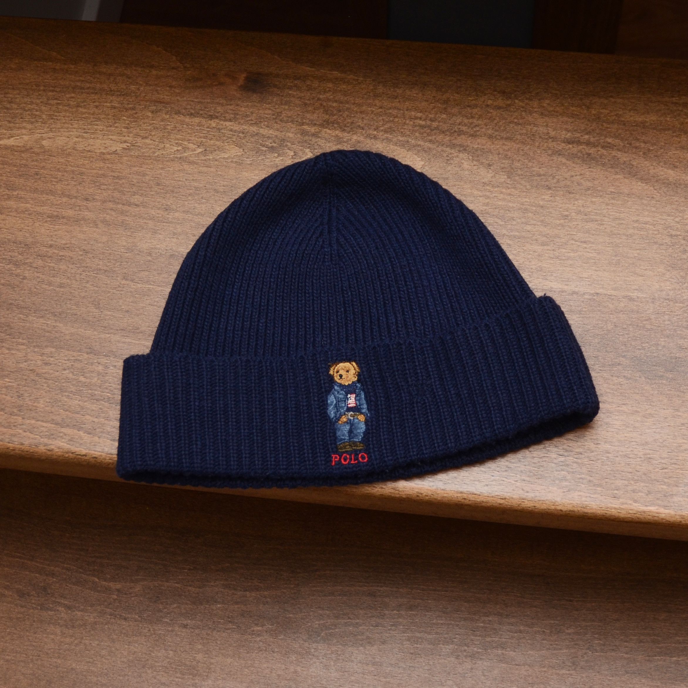 Polo Ralph Lauren Polo Ralph Lauren Bear Beanie One Size Navy Blue Size ONE SIZE - 2 Thumbnail