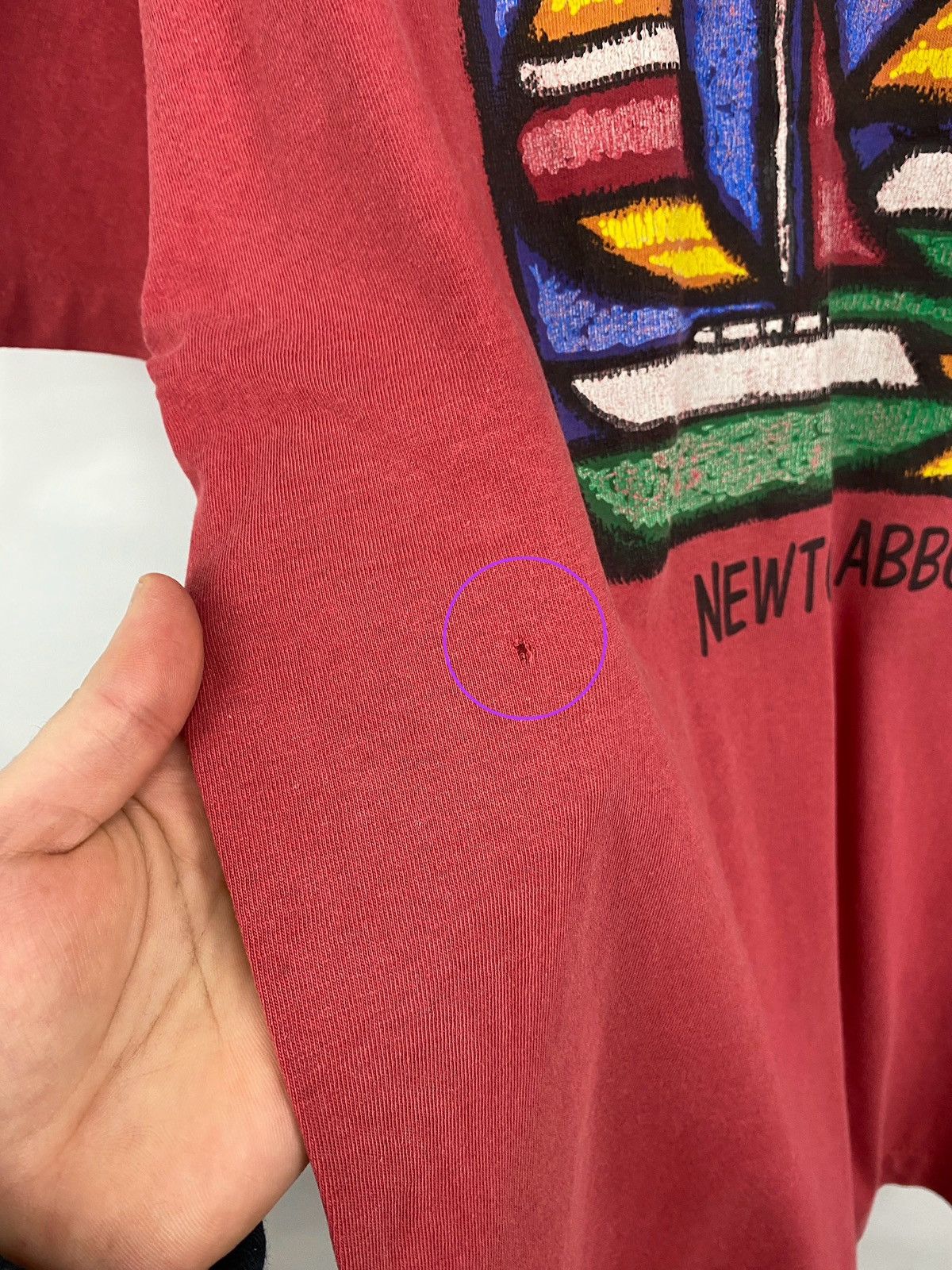 Fruit Of The Loom 🇺🇸 Vintage 80s Asymmetric Art Newton Abbot T-Shirt Picasso Size US L / EU 52-54 / 3 - 9 Thumbnail