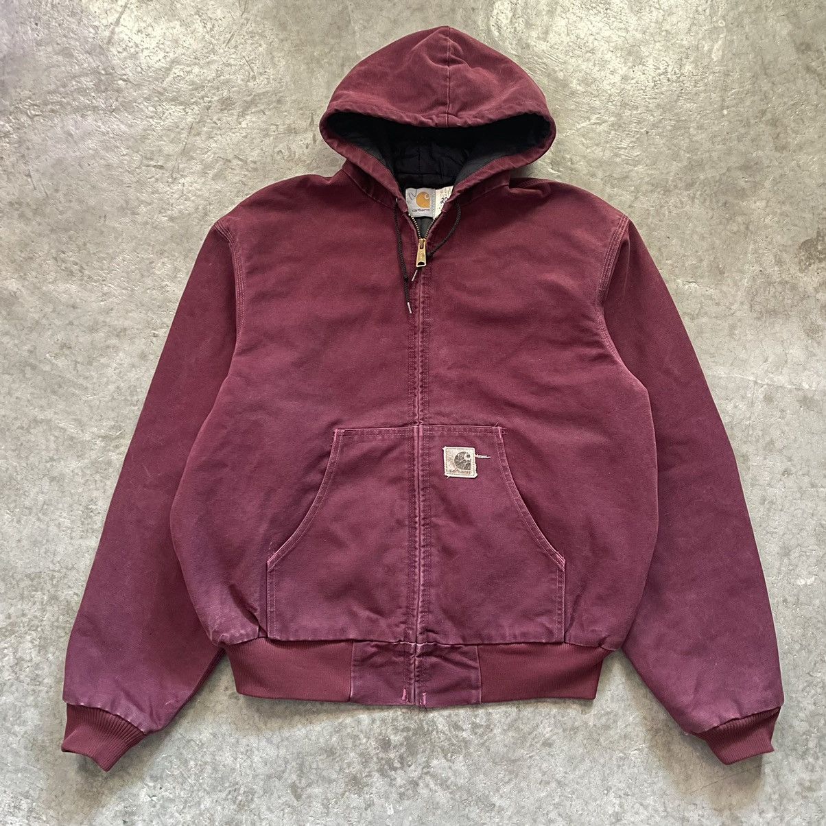 Carhartt × Vintage 90s Carhartt Duck Jacket BRG Burgundy JQ246 Size US L / EU 52-54 / 3 - 1 Thumbnail
