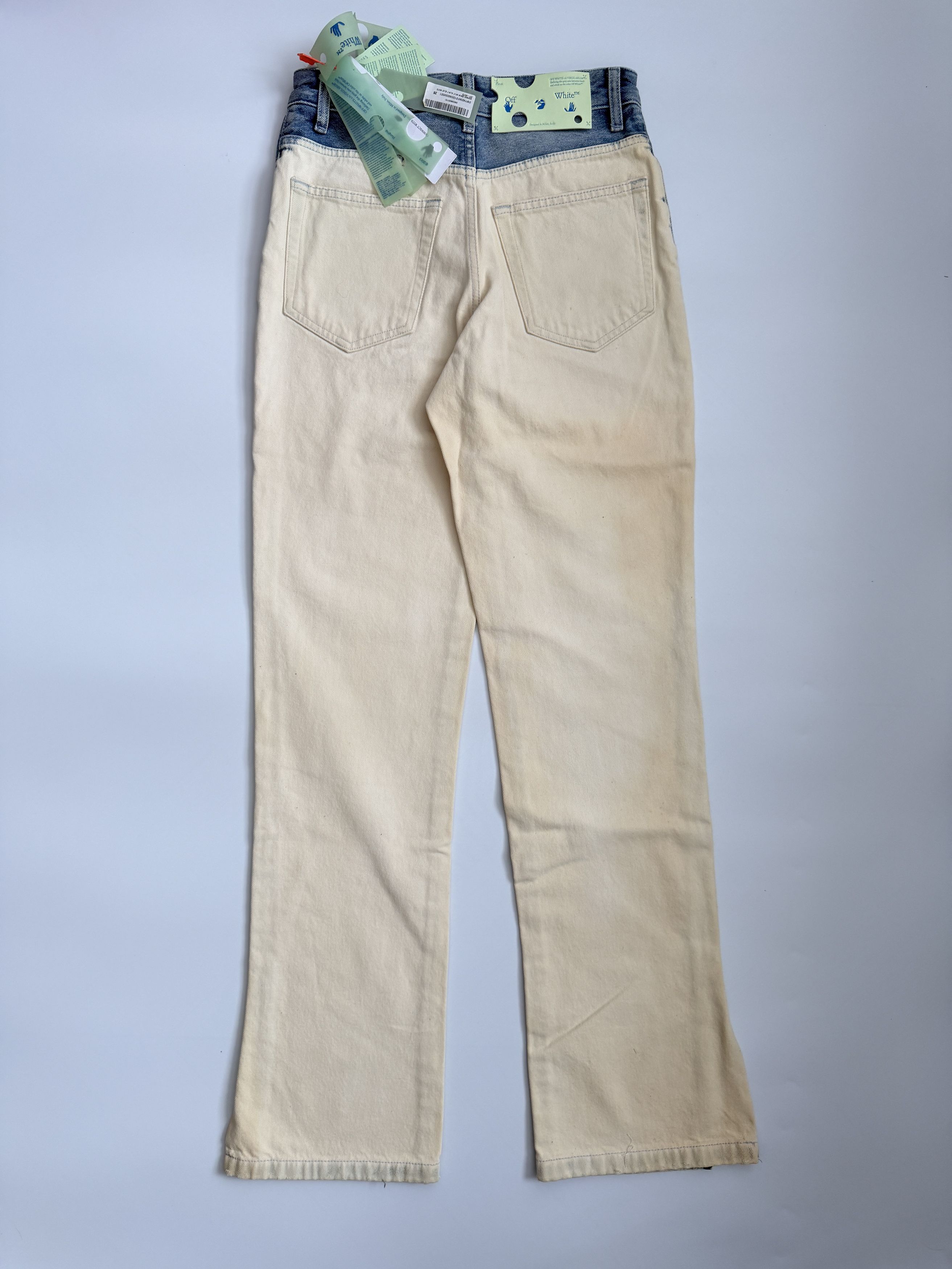 Off-White Degrade' Split Hem Straight Leg Jeans In Blue Size 26" / US 2 / IT 38 - 2 Thumbnail