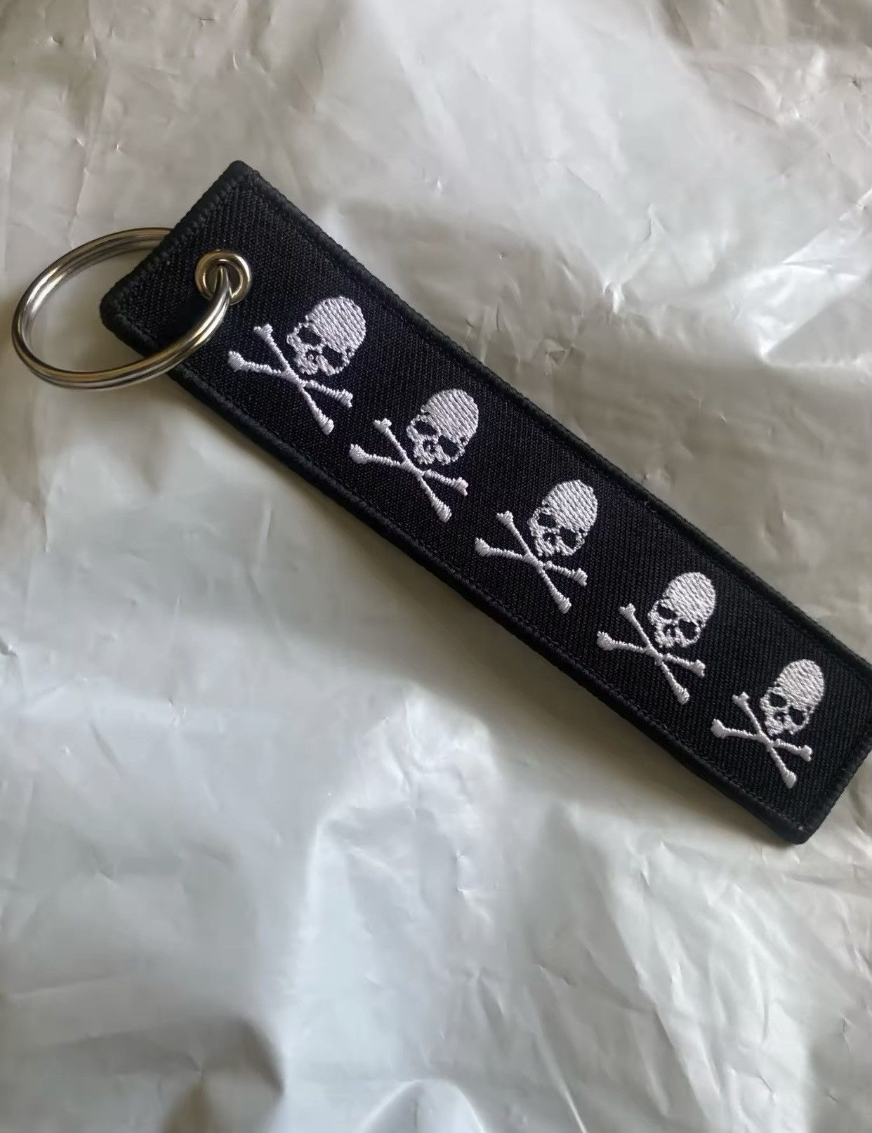 Japanese Brand Double-sided Embroidery Dangerous Skull Keychain Size ONE SIZE - 3 Thumbnail