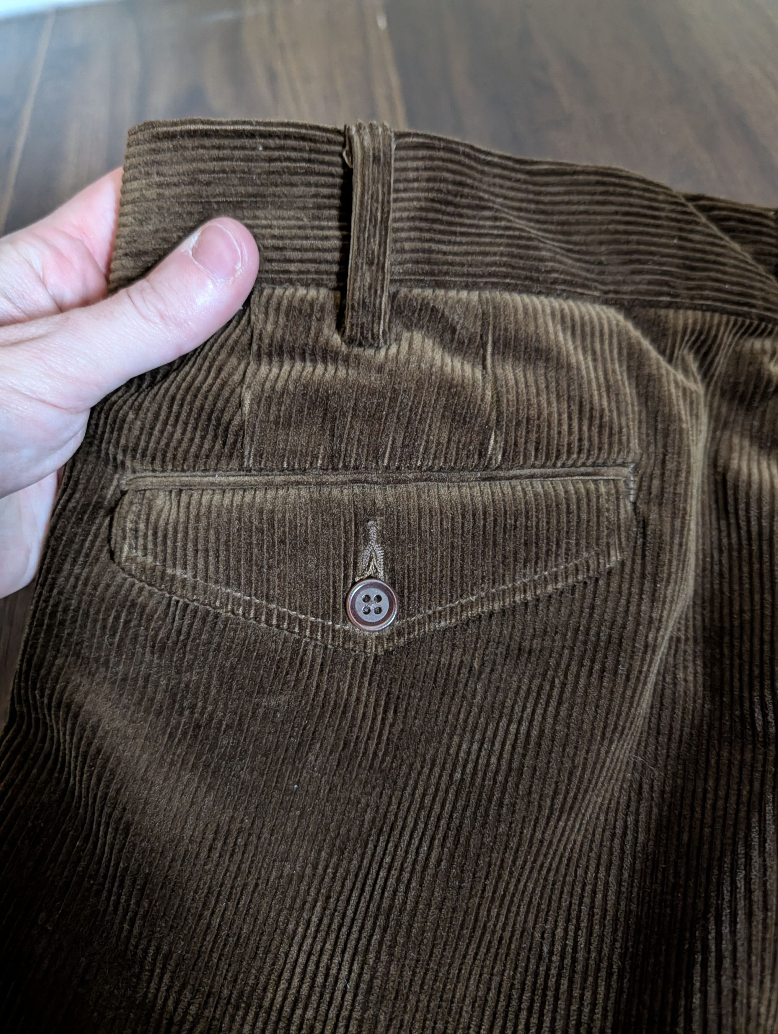 Polo Ralph Lauren Dark brown cotton corduroy Classic Fit mens pants 36x32 Size US 36 / EU 52 - 8 Thumbnail