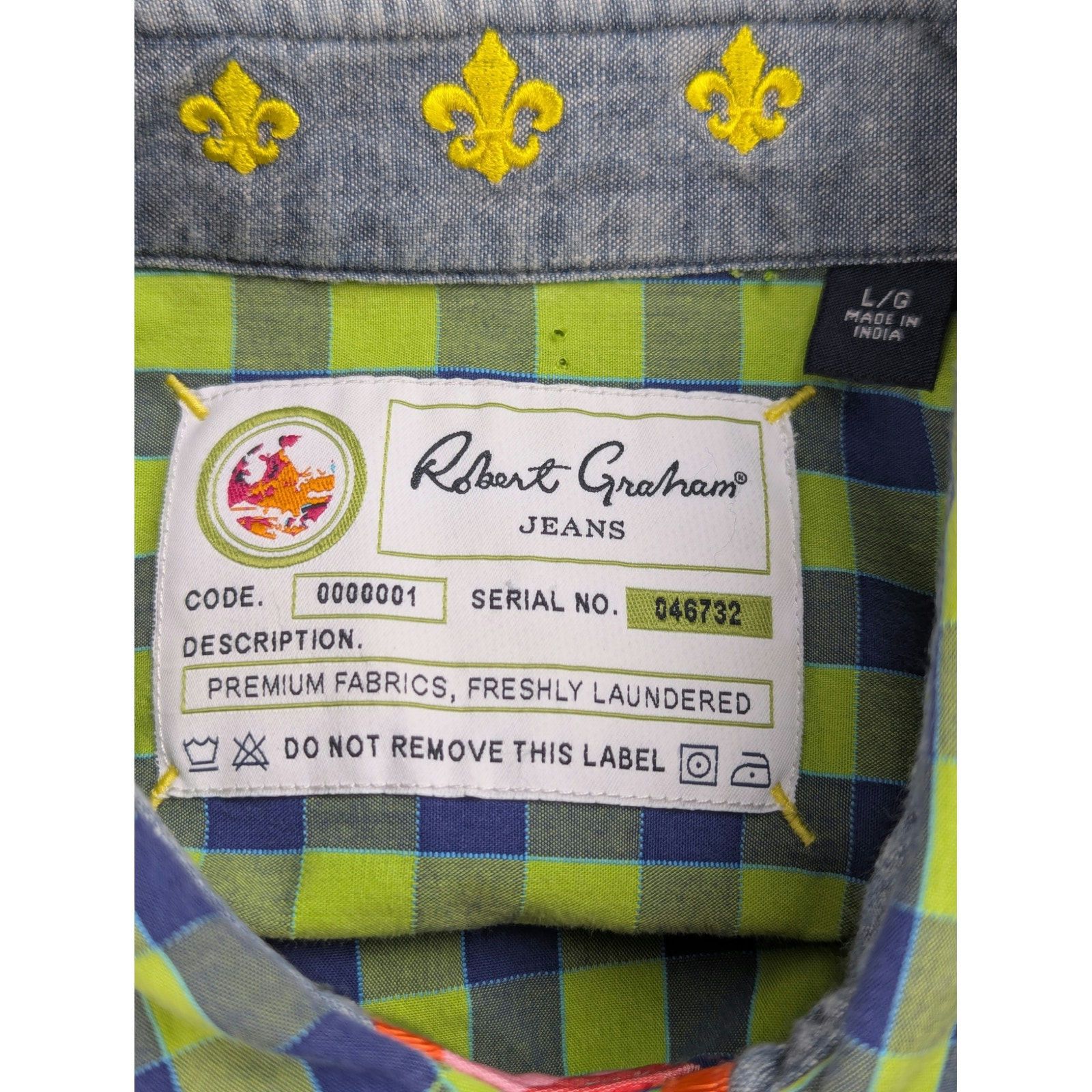Robert Graham Robert Graham Shirt Green Blue Plaid Gingham Bright Bold Size US L / EU 52-54 / 3 - 9 Thumbnail