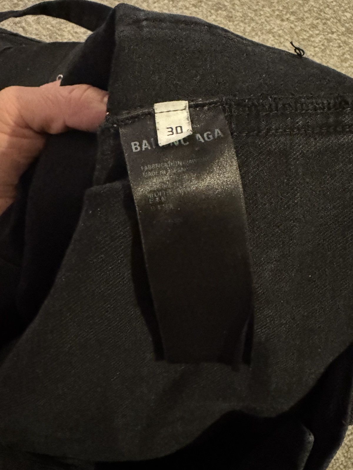 Balenciaga BALENCIAGA - Black denim ravers *RARE! Size US 30 / EU 46 - 10 Thumbnail