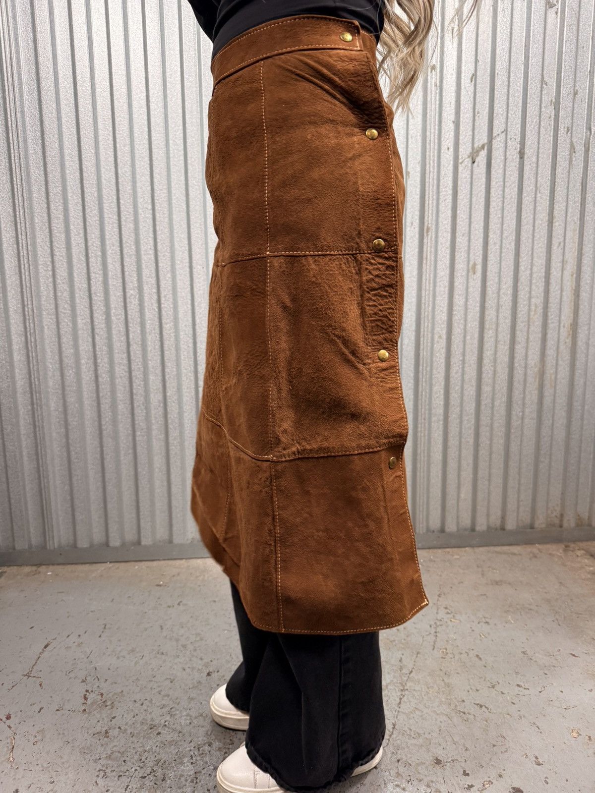 Other Vintage Tan Womens Long Brown Patched Western Skirt Size 26" / US 2 / IT 38 - 9 Thumbnail