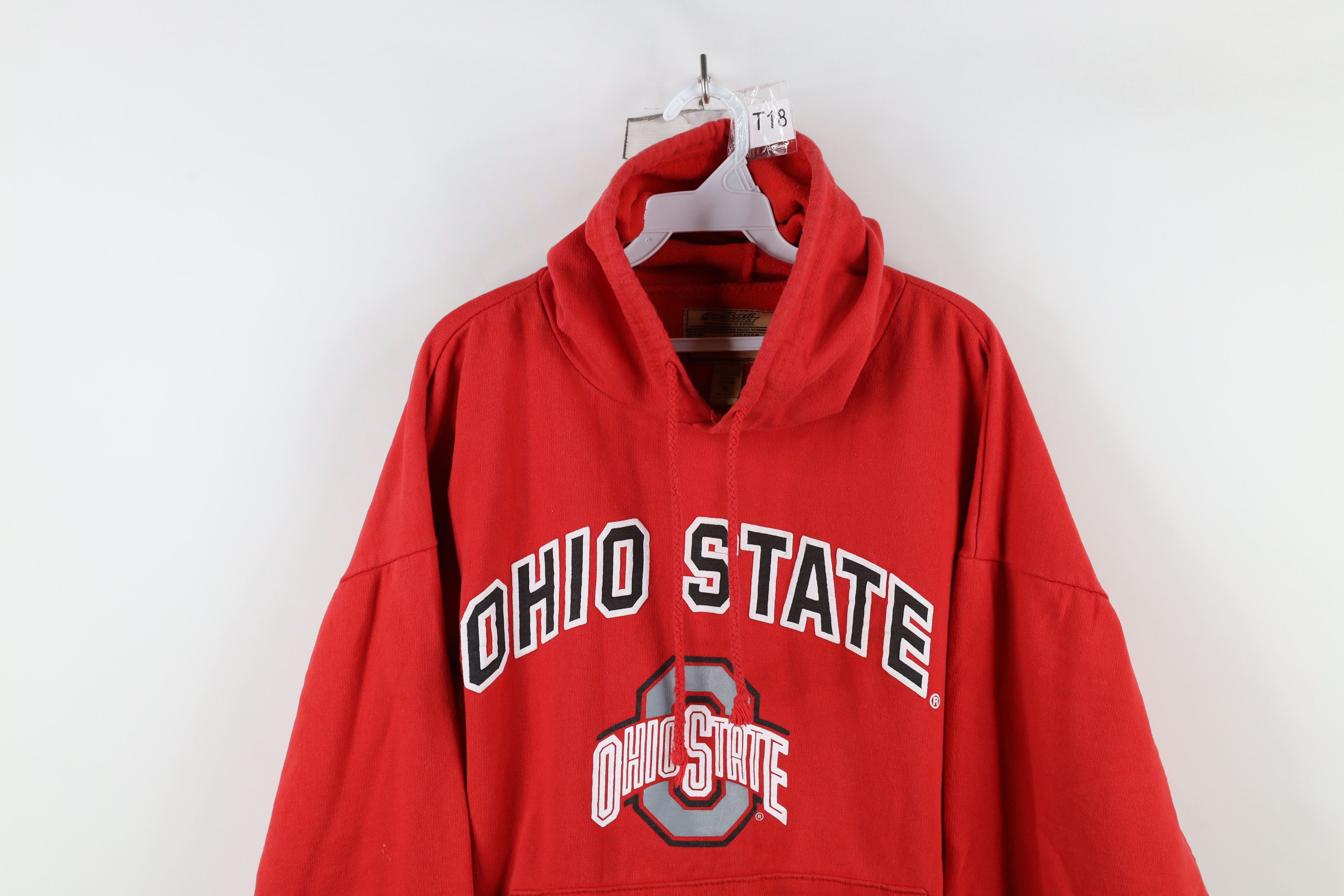 Vintage Vintage 90s Ohio State University Hoodie Sweatshirt Red Size US XL / EU 56 / 4 - 2 Thumbnail
