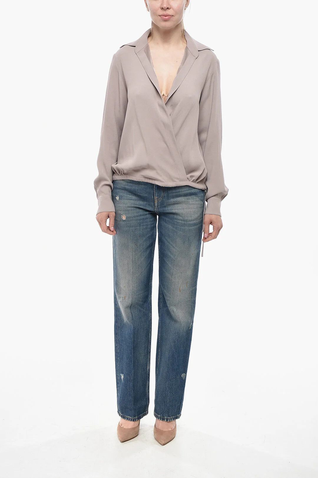 Dries Van Noten og1mm0426 Wrap Blouse in Pink Size XS / US 0-2 / IT 36-38 - 4 Thumbnail