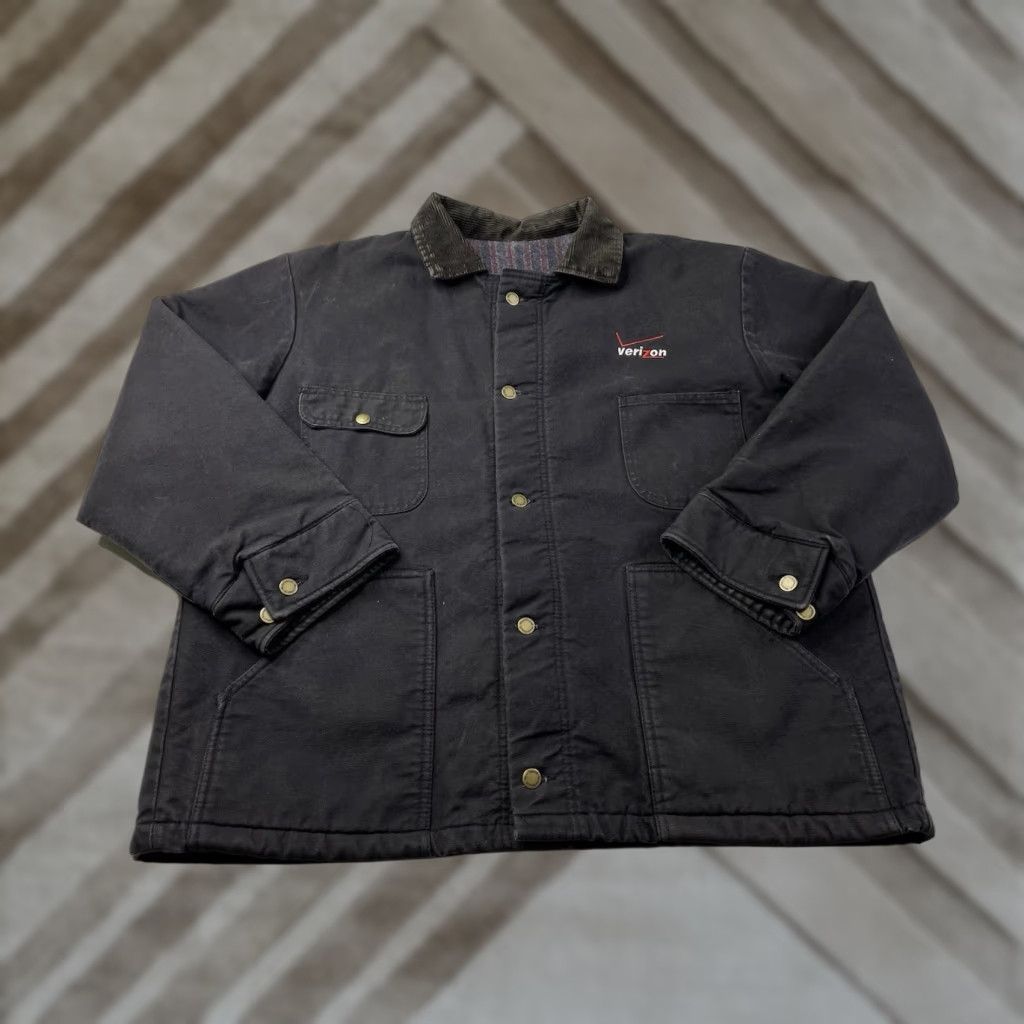 Vintage VINTAGE WearGuard x VERIZON Coat Men's Work Wear XL Black Canvas Coat Size XL Size US XL / EU 56 / 4 - 1 Thumbnail