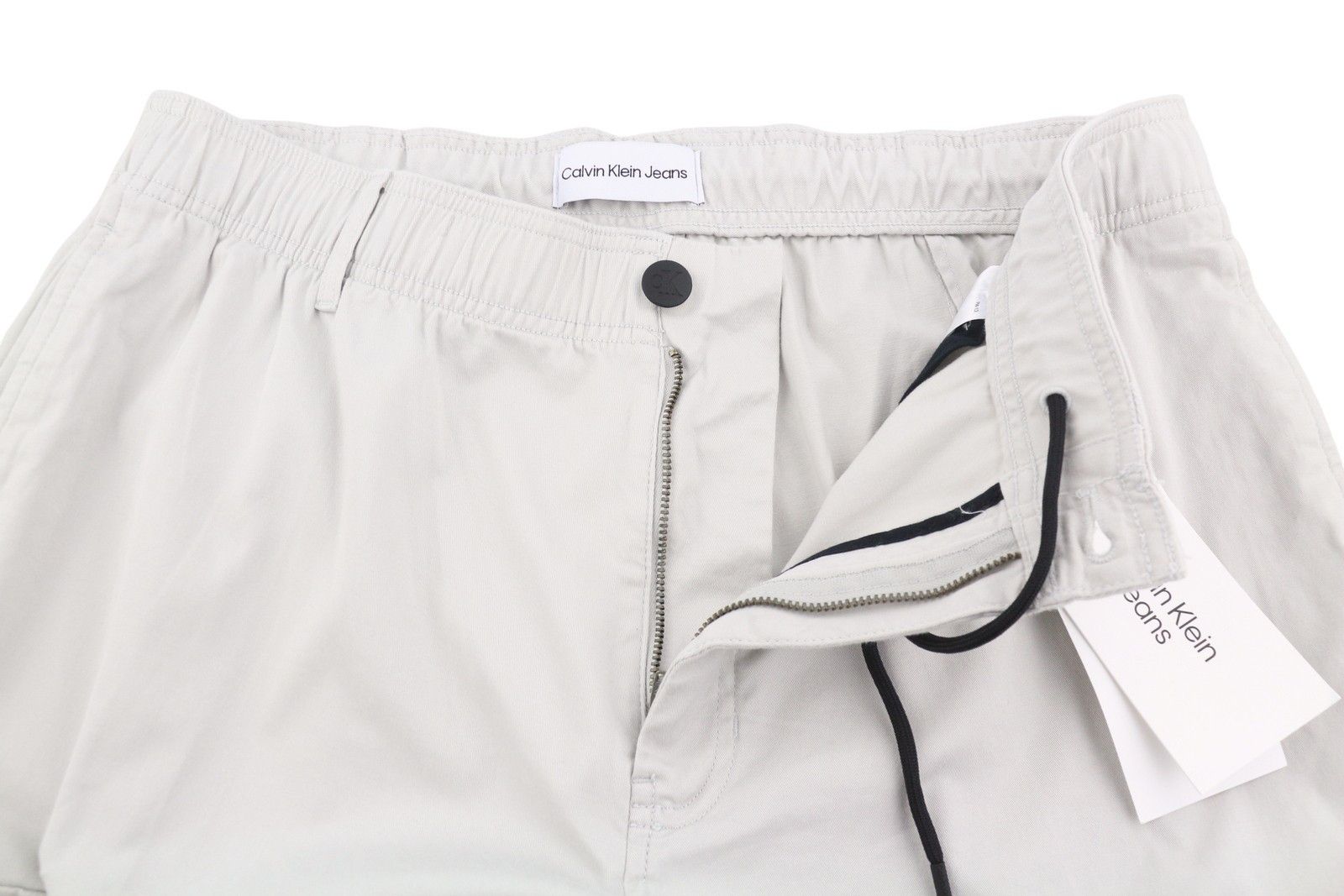 Calvin Klein STRAIGHT CARGO L Light Grey Elastic Waist Trousers 87454 Size US 34 / EU 50 - 4 Thumbnail