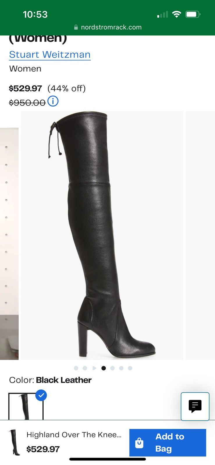 Stuart Weitzman Highland Over The Knee Boots Size US 6.5 / IT 36.5 - 3 Thumbnail