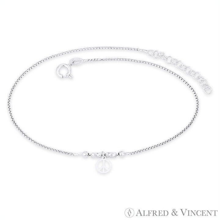 Other Peace Sign Charm & 1mm Thin Box Link .925 Sterling Silver Size ONE SIZE - 1 Preview