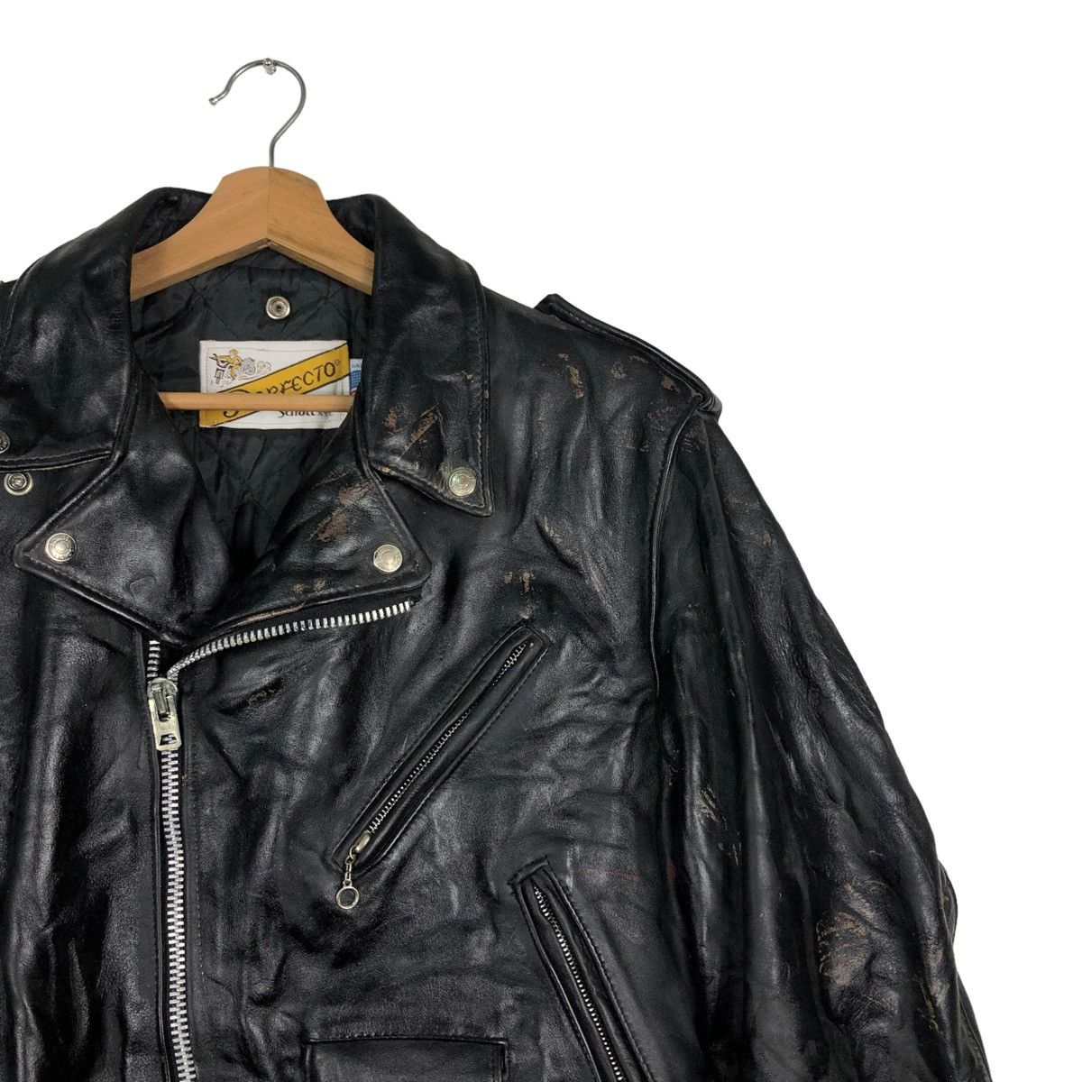 Schott ☄️VINTAGE SCHOTT PERFECTO DOUBLE BREAST BIKER JACKET Size US M / EU 48-50 / 2 - 5 Thumbnail
