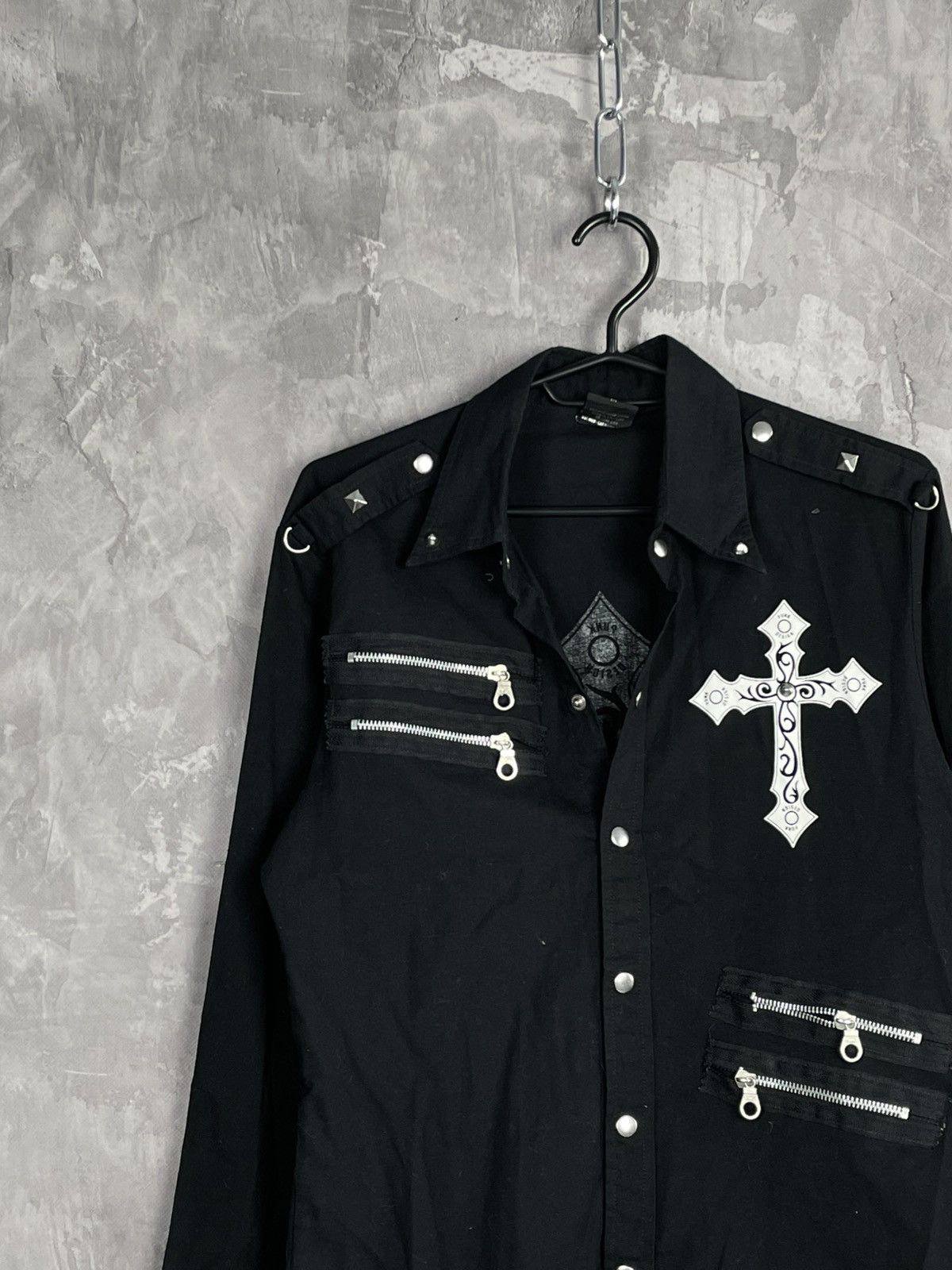 Affliction × JNCO × Vintage Y2K Affliction Style Grunge Cyber Goth Shirt Size US M / EU 48-50 / 2 - 3 Thumbnail
