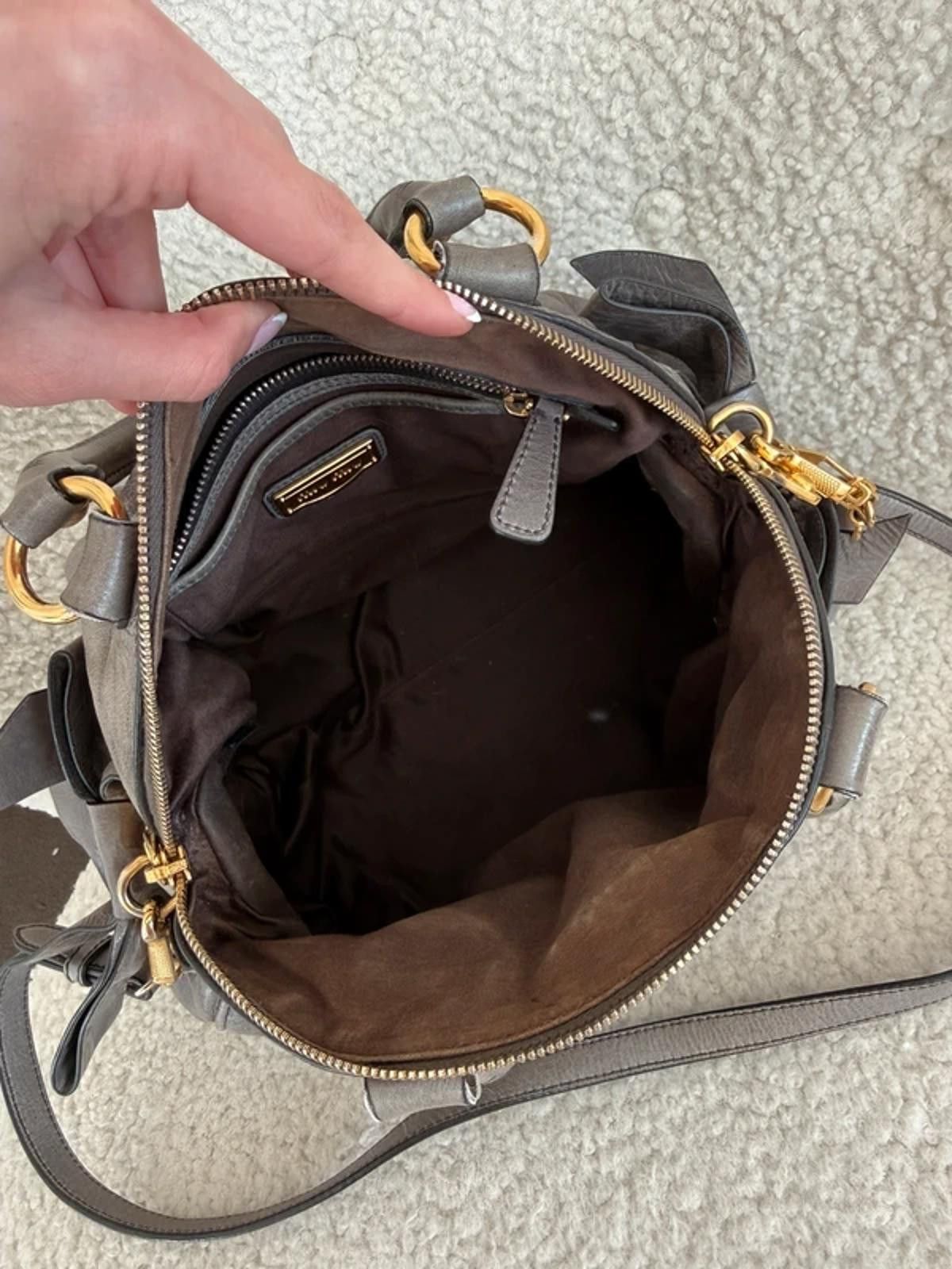 Miu Miu Miu Miu 2-Way Vitello Lux Bow Bag Size ONE SIZE - 11 Thumbnail