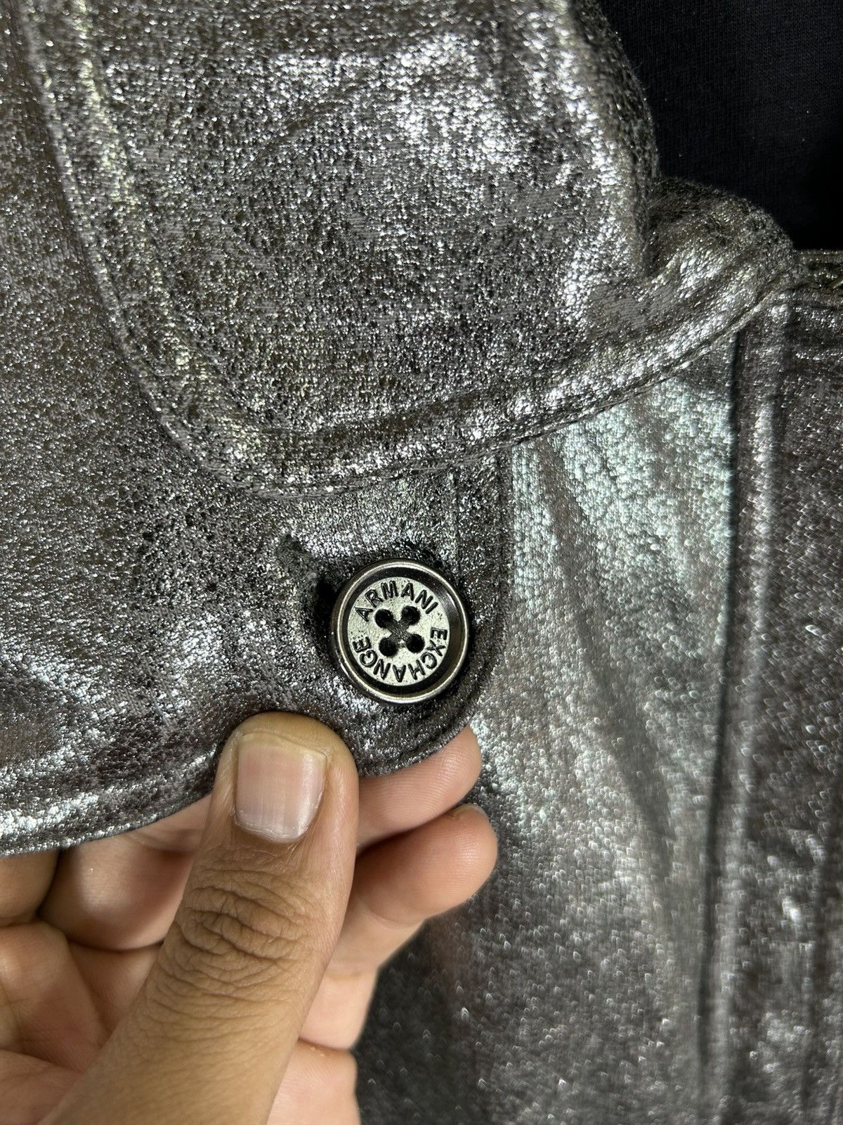 Armani × Armani Exchange 🔥Armani Exchange Shiny Black Zipper Jacket Size S / US 4 / IT 40 - 9 Thumbnail