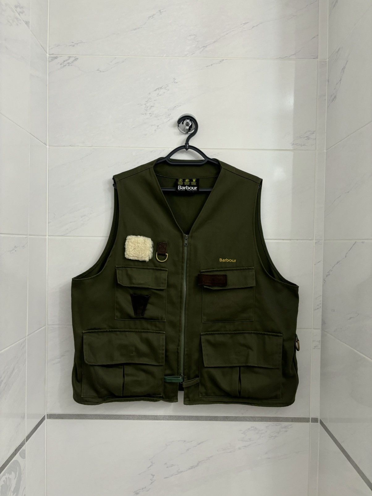 90'S Barbour WESTMORLAND 3 Warrant Waxed Cotton Oiled Vest Made in England  M