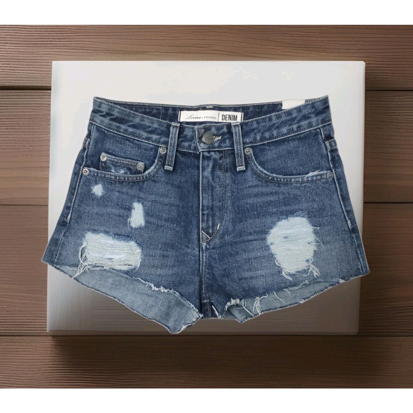 Other Lovers + Friends Revolve Denim Jack High Rise Distressed 24 Size 24" / US 00 / IT 34 - 2 Thumbnail