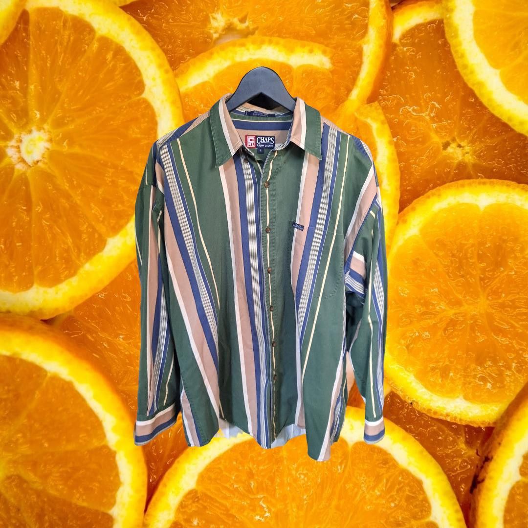 Chaps Chaps Button Up Pink, Green and Blue Striped Size Large Size US L / EU 52-54 / 3 - 1 Thumbnail