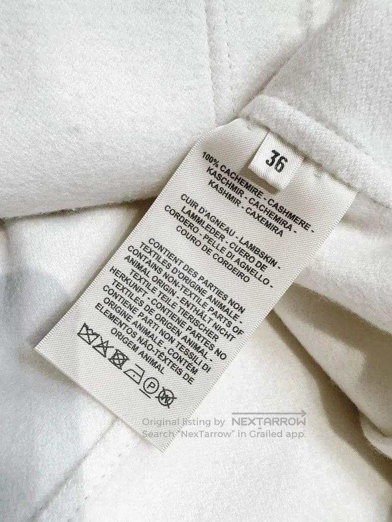 Hermes Hermes Classic white cashmere and leather mix coat Size XXS / US 00 / IT 34 - 6 Thumbnail