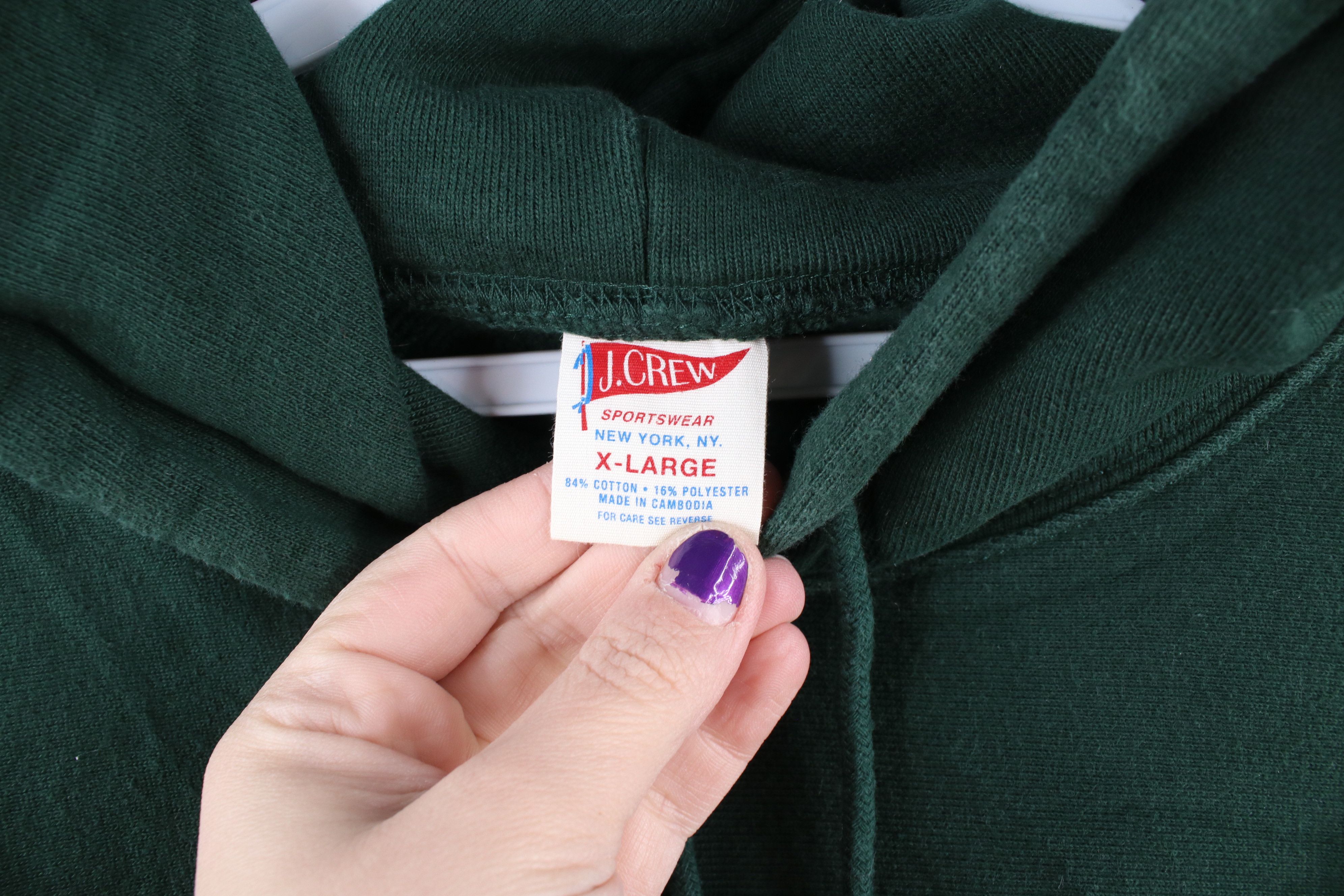 J.Crew × Vintage J Crew Sportswear Heavyweight Hoodie Sweatshirt Hunter Green Size US XL / EU 56 / 4 - 5 Thumbnail