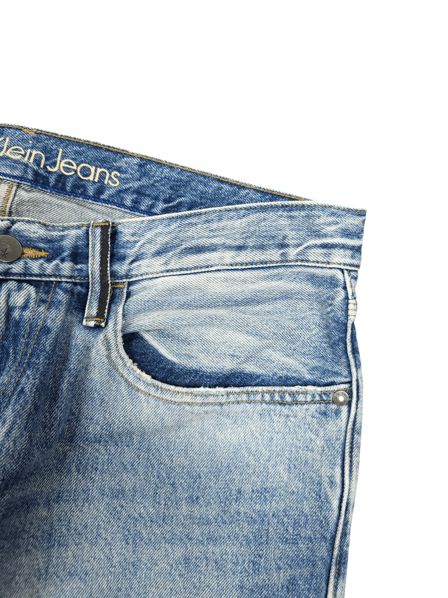 Calvin Klein × Japanese Brand 💎 Size 33/34 Calvin Klein Distressed Ripped Straight Jeans Size US 33 - 6 Thumbnail