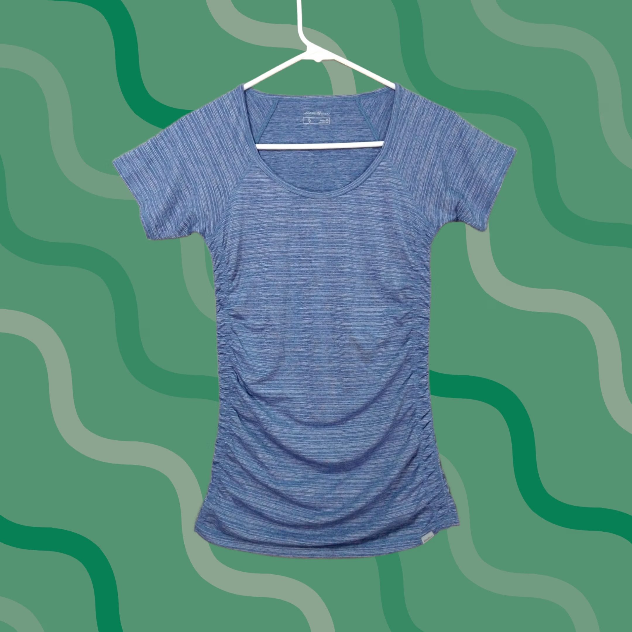 Eddie Bauer Eddie Bauer Shirt Womens XS Blue Striped Travex Short Sleeve Scoop Neck Pullover Size XS / US 0-2 / IT 36-38 - 1 Thumbnail