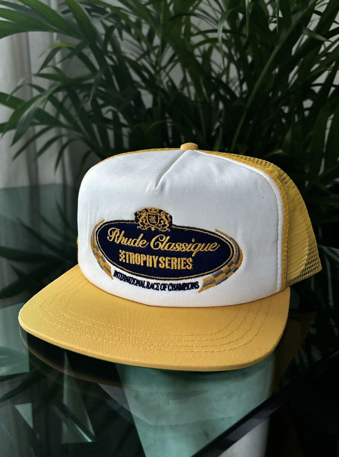 image of Rhude “Trophy Series” Hat in Yellow, Men's