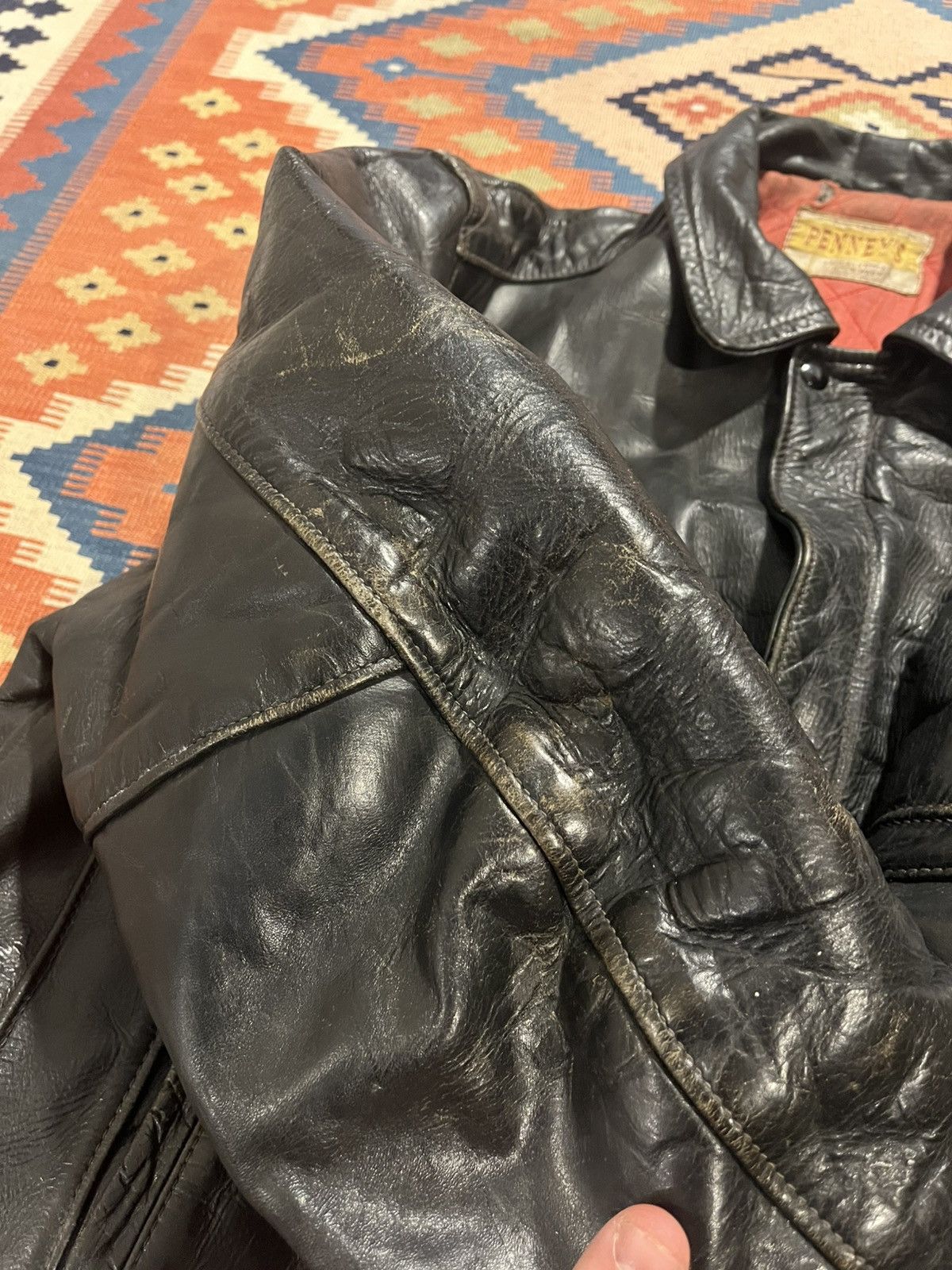 Japanese Brand Vintage 50’s cropped leather bomber jacket Size US L / EU 52-54 / 3 - 10 Thumbnail