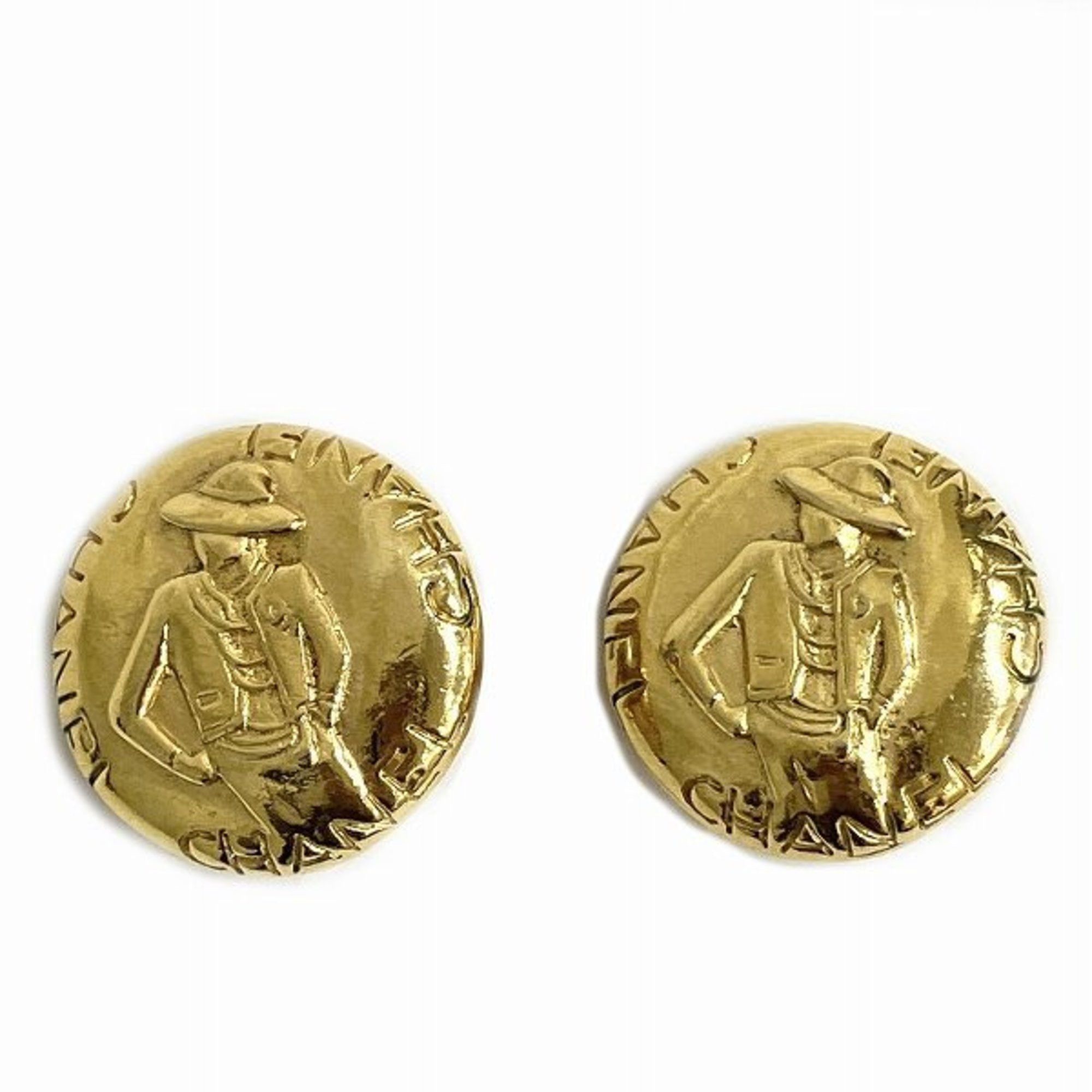 image of Chanel Mademoiselle Gold Color Brand Accessories Earrings Ladies, Women's