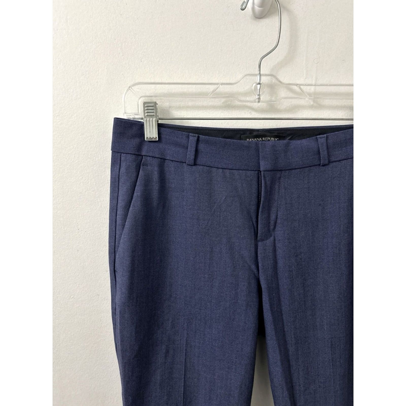 Banana Republic Banana Republic Avery Dress Pants Womens Size 2 Navy Blue 95% Wool Stretch Straight Front Pockets Dry Clean Only Modern Classic Office Workwear Formal Size 26" / US 2 / IT 38 - 4 Thumbnail