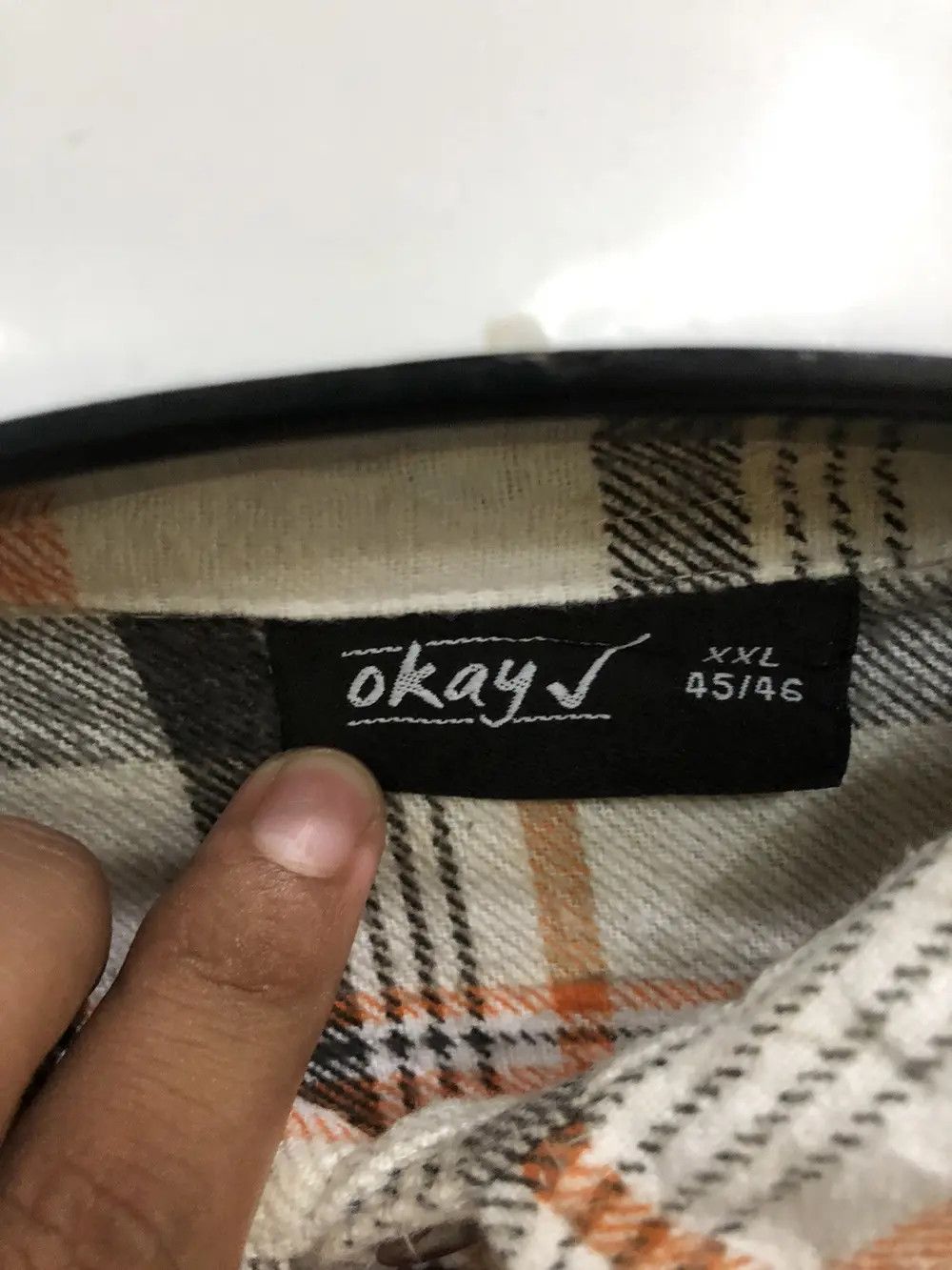Vintage Vintage Okay Plaid Tartan Flannel Shirt 👕 Size US XL / EU 56 / 4 - 3 Thumbnail