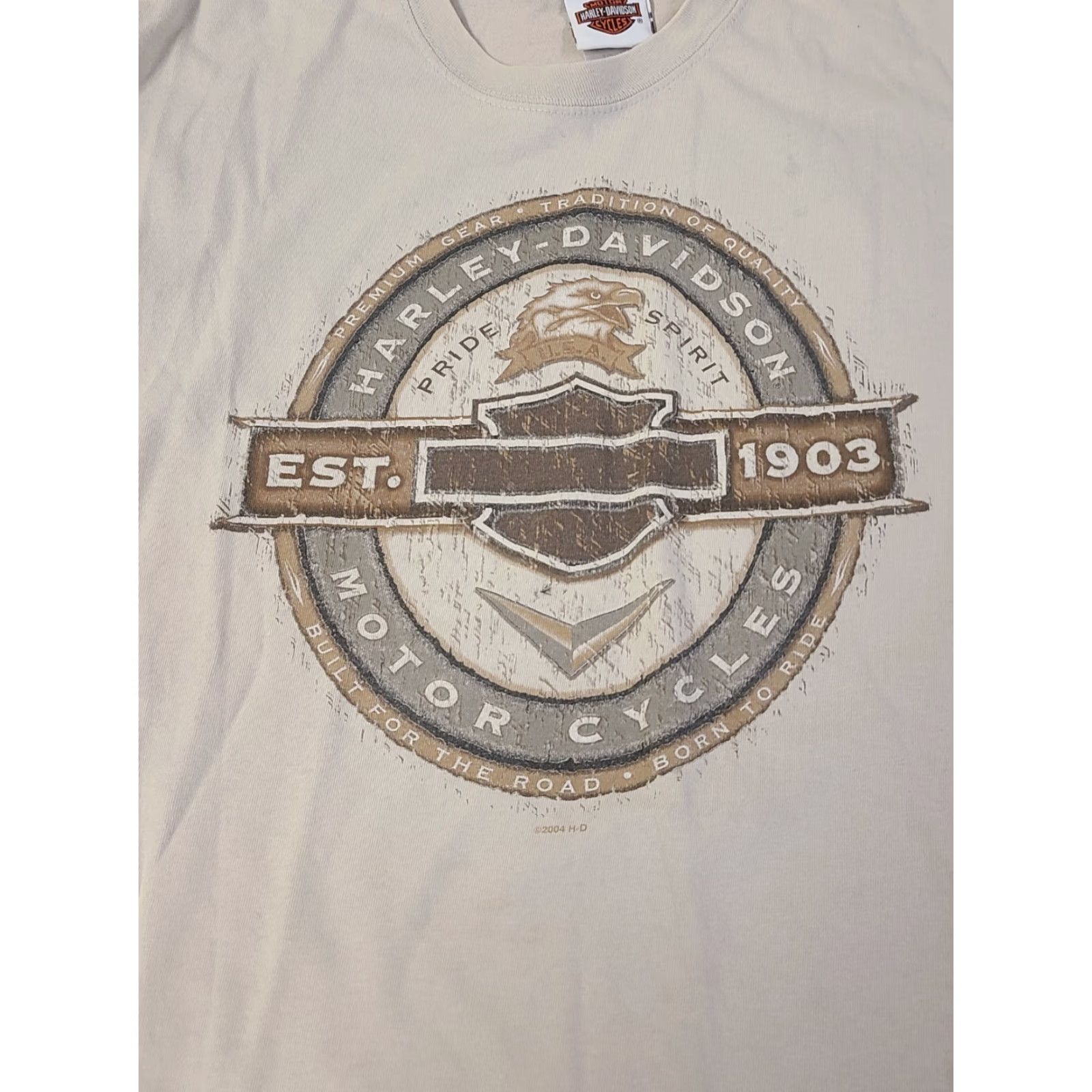 Harley Davidson VINTAGE Harley-Davidson T-Shirt XL Beige 2000s Graphic Tee Men Size US XL / EU 56 / 4 - 2 Thumbnail